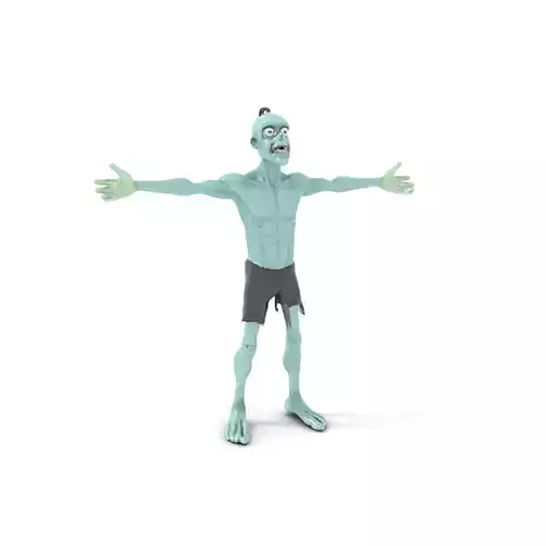 Green Zombie Character model pack Low-poly 3D model