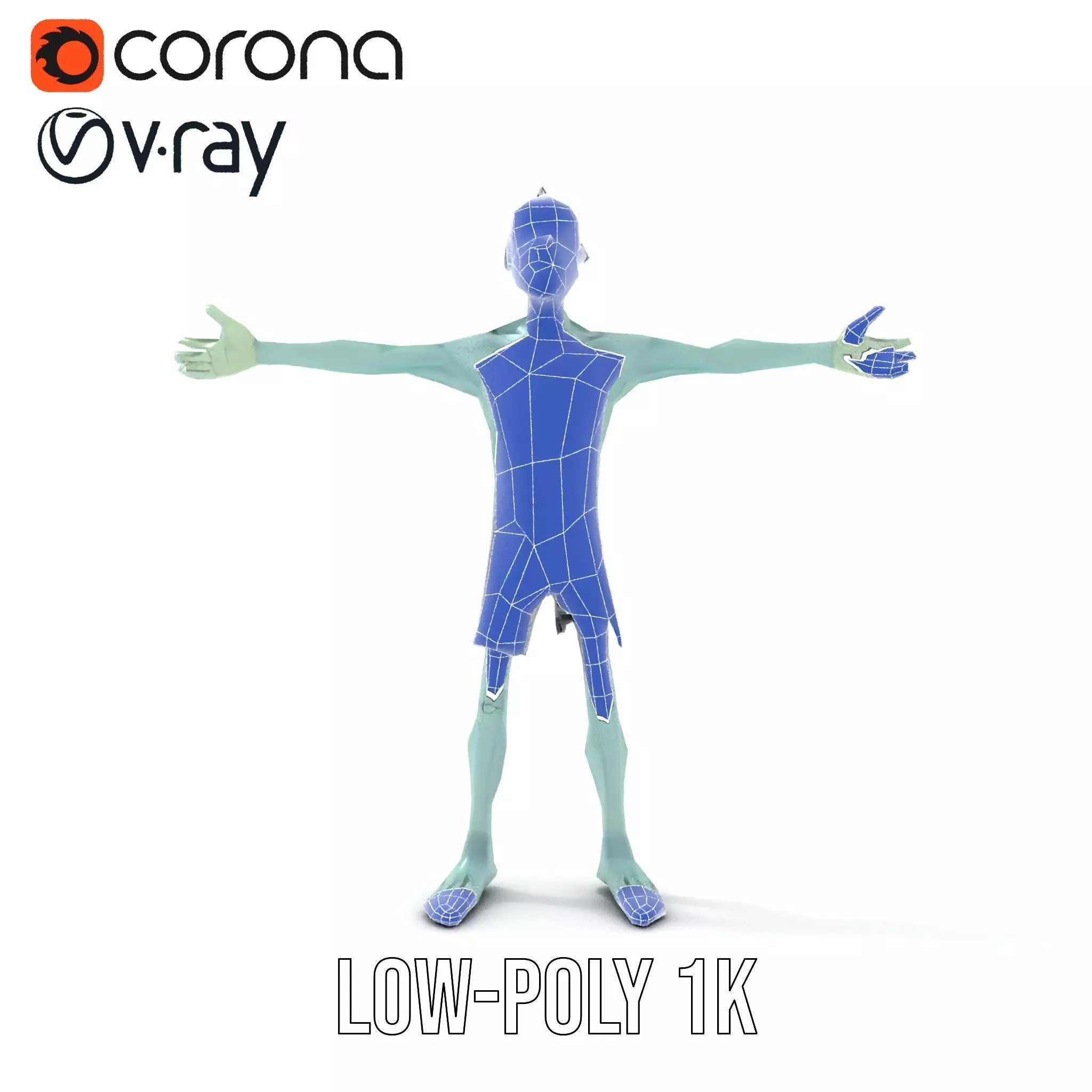 Green Zombie Character model pack Low-poly 3D model_28