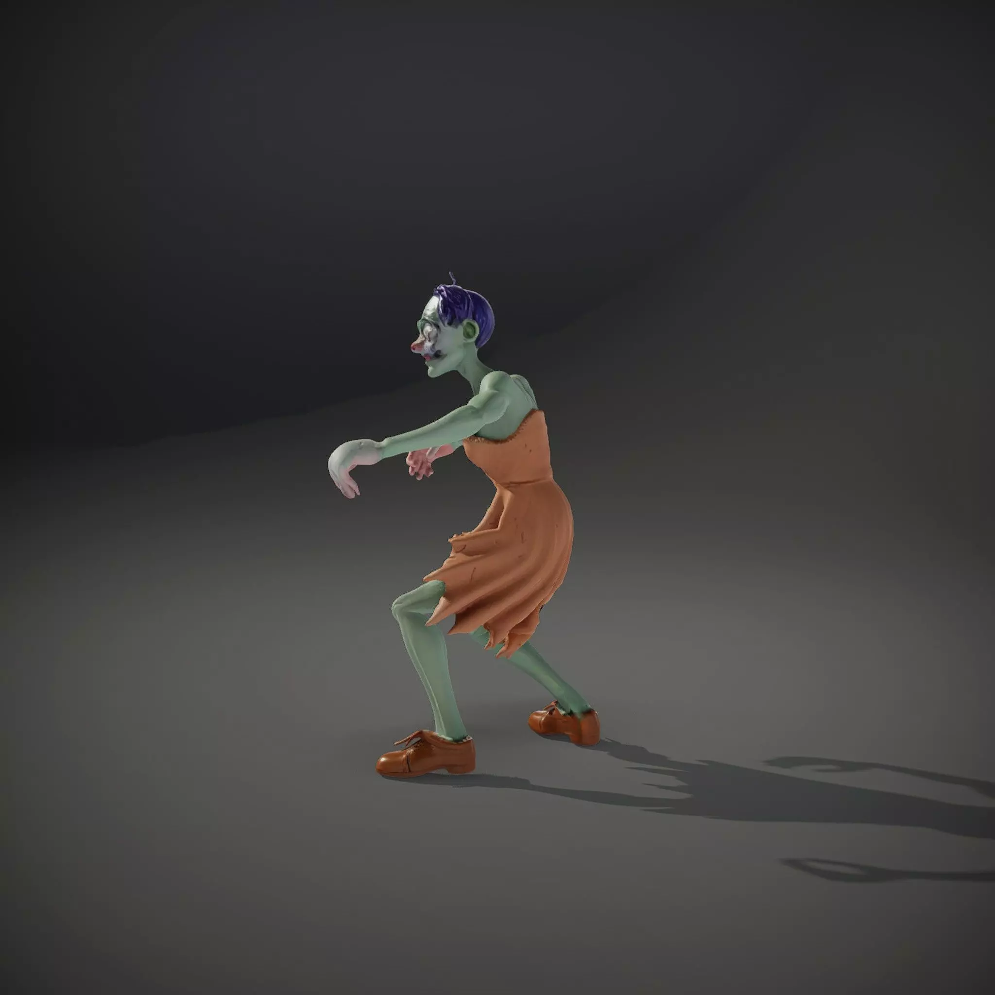 Cartoon Zombie Character model pack Low-poly 3D model_34