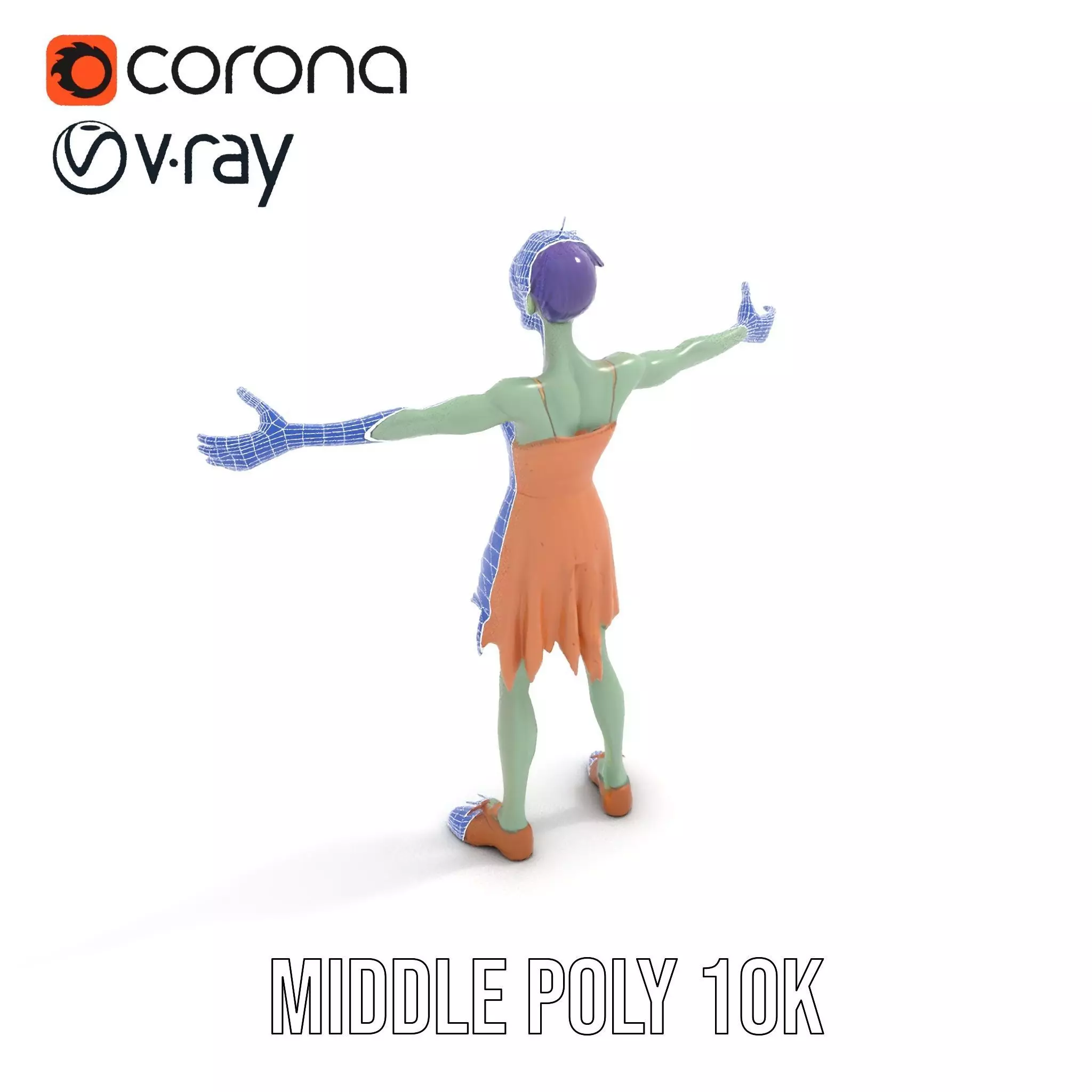 Cartoon Zombie Character model pack Low-poly 3D model_6