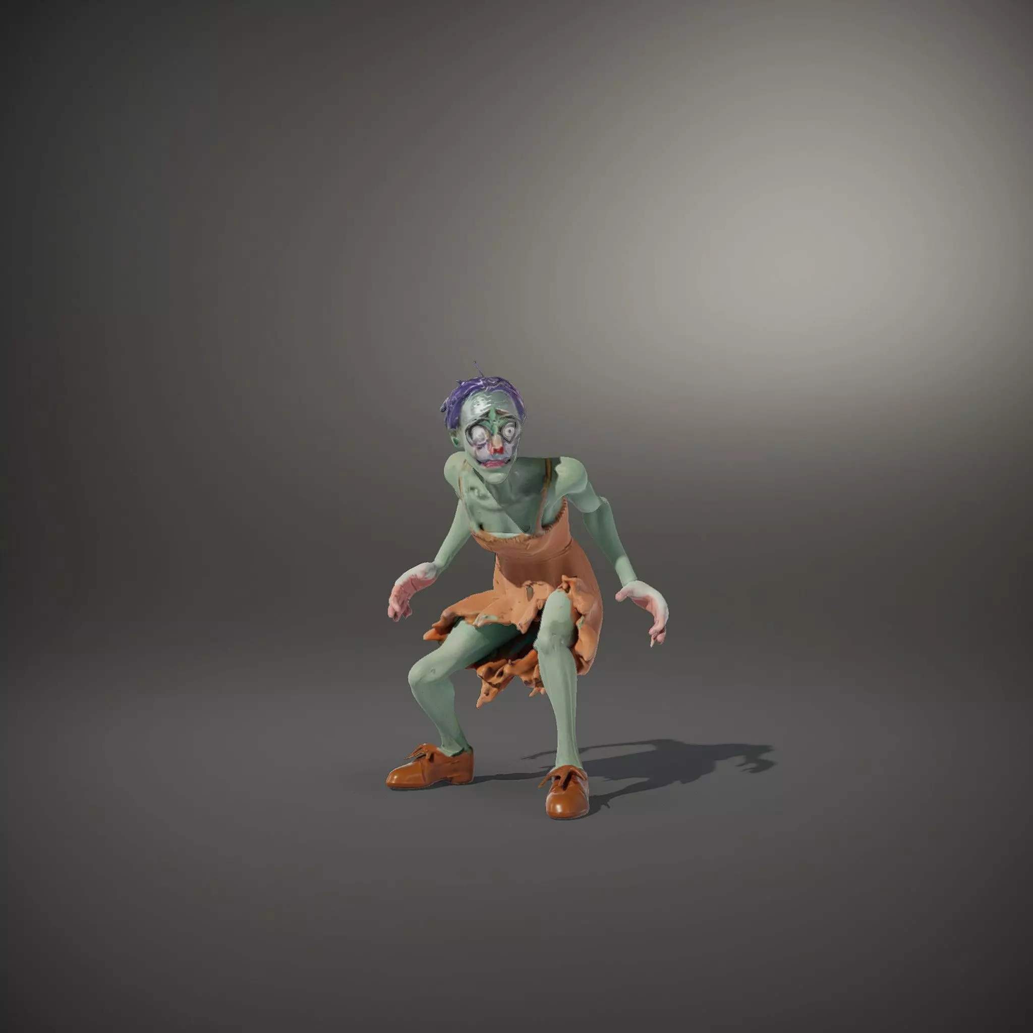 Cartoon Zombie Character model pack Low-poly 3D model_33