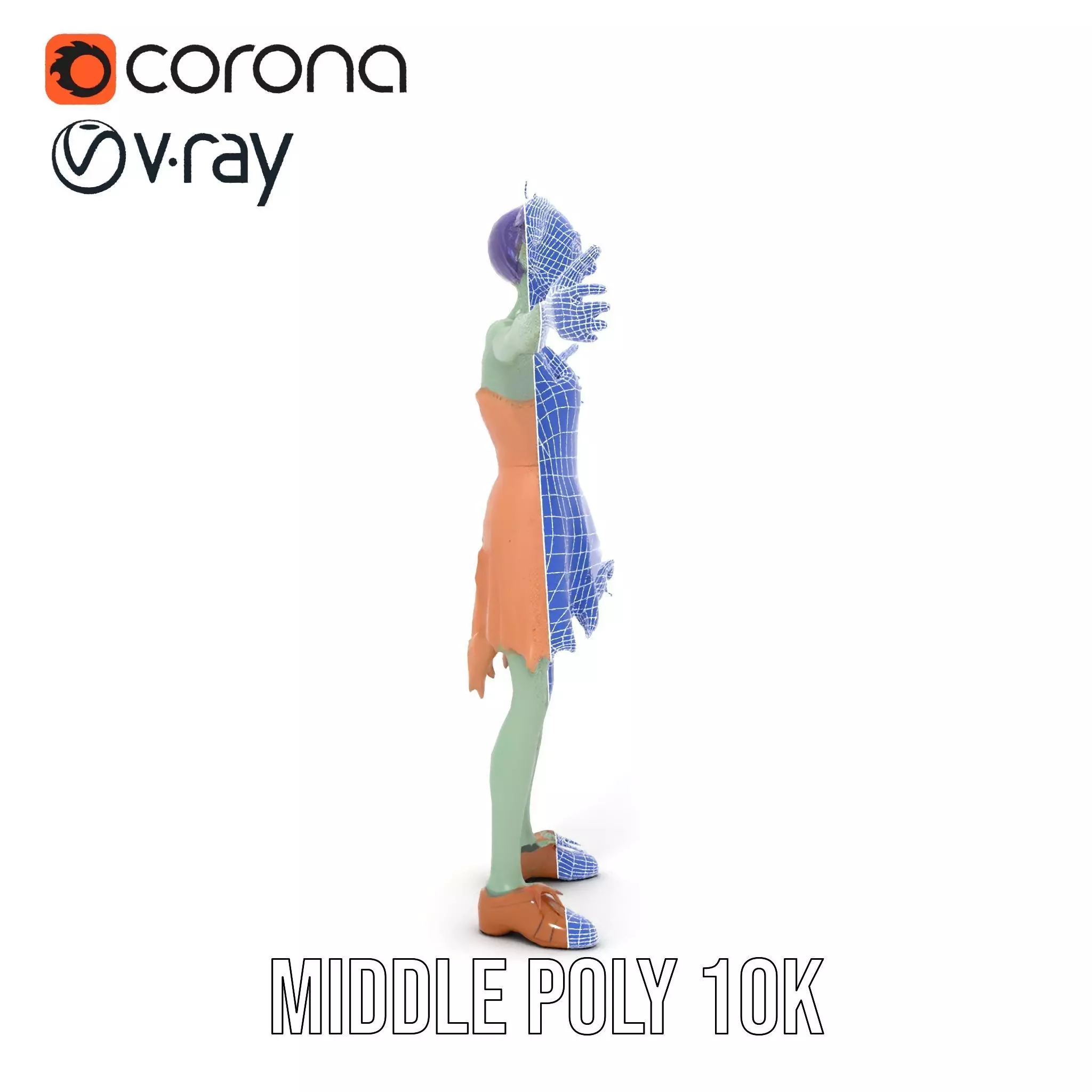 Cartoon Zombie Character model pack Low-poly 3D model_23