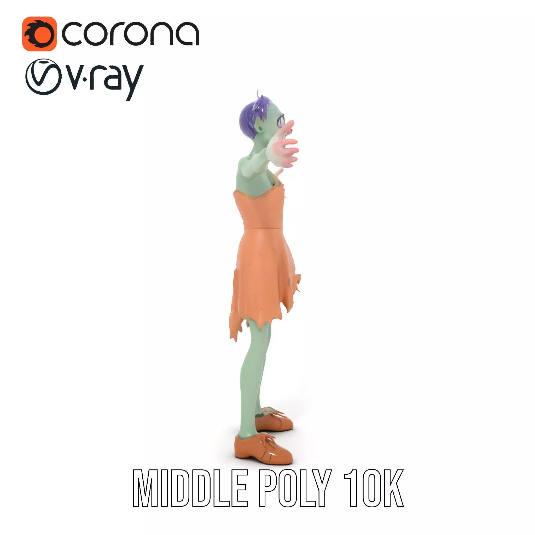 Cartoon Zombie Character model pack Low-poly 3D model_26