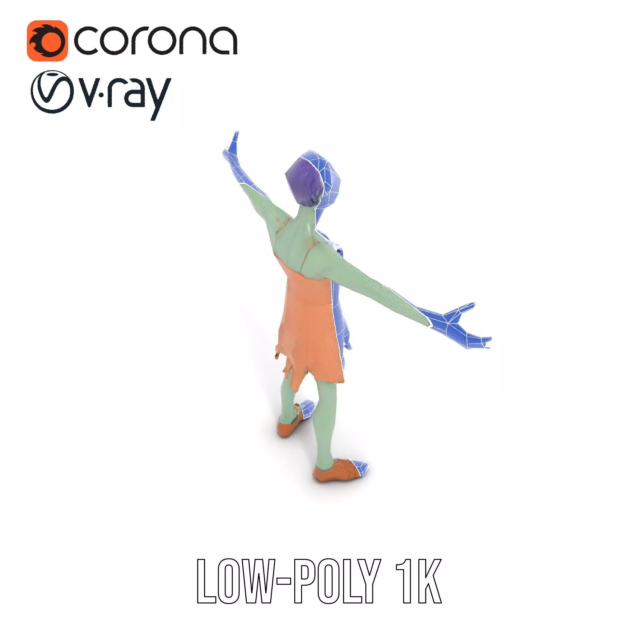 Cartoon Zombie Character model pack Low-poly 3D model_22