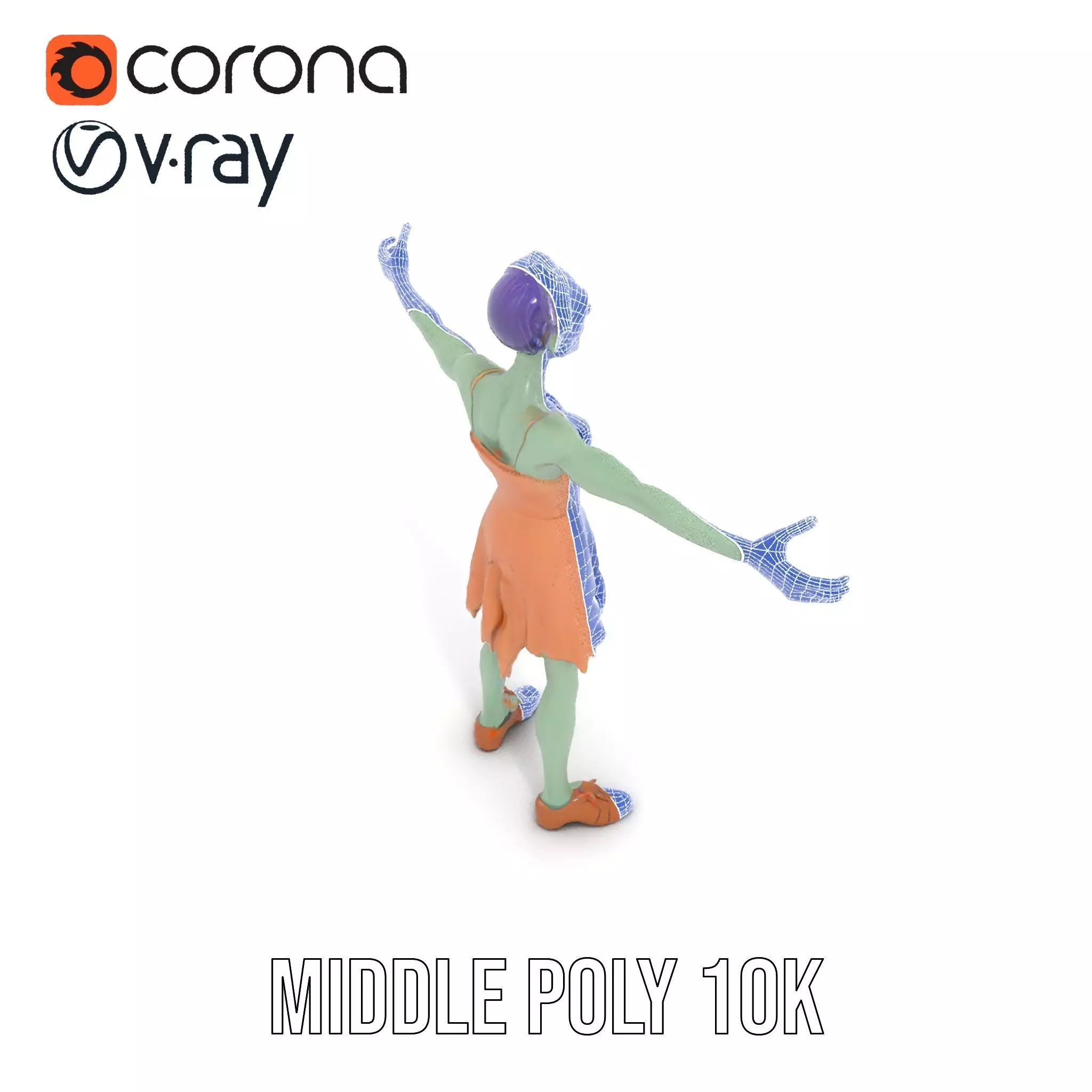 Cartoon Zombie Character model pack Low-poly 3D model_21