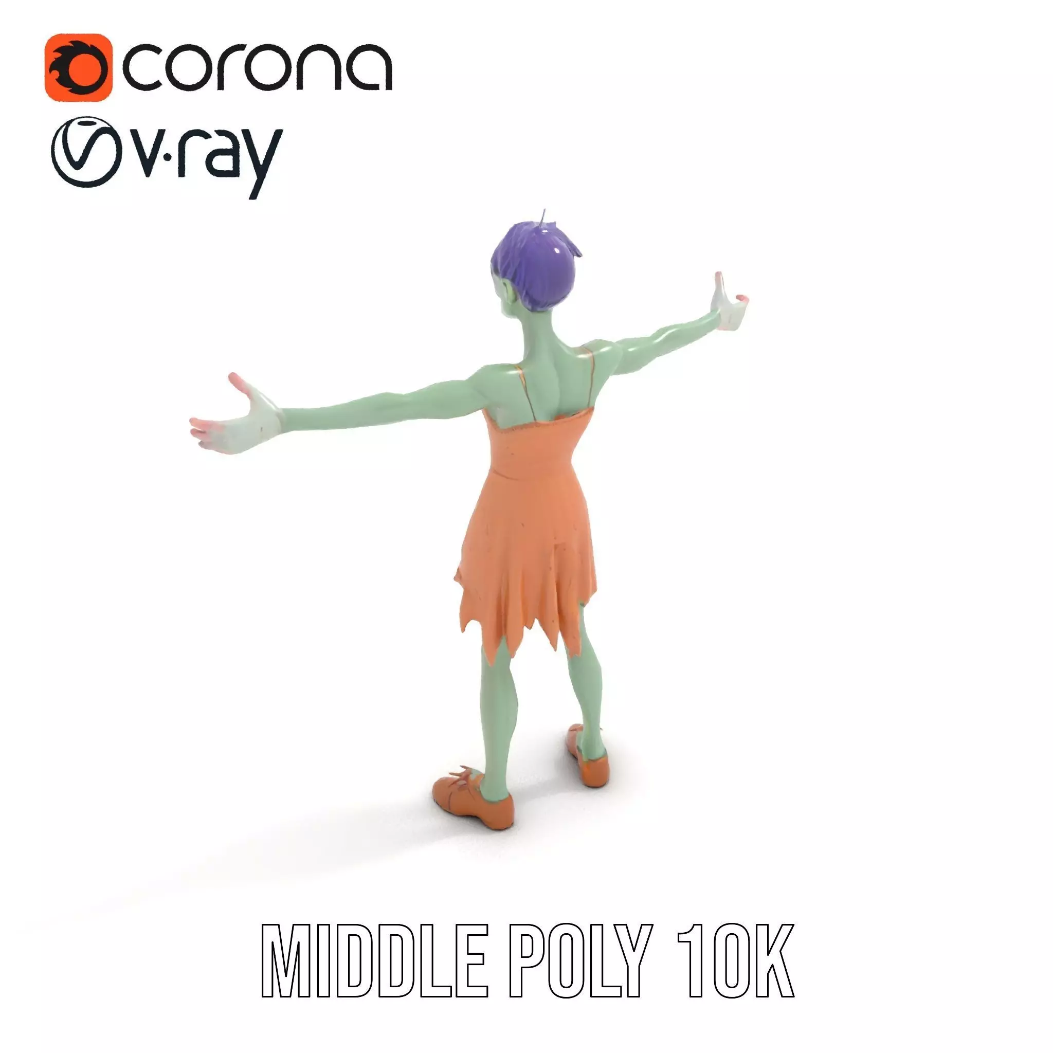 Cartoon Zombie Character model pack Low-poly 3D model_5