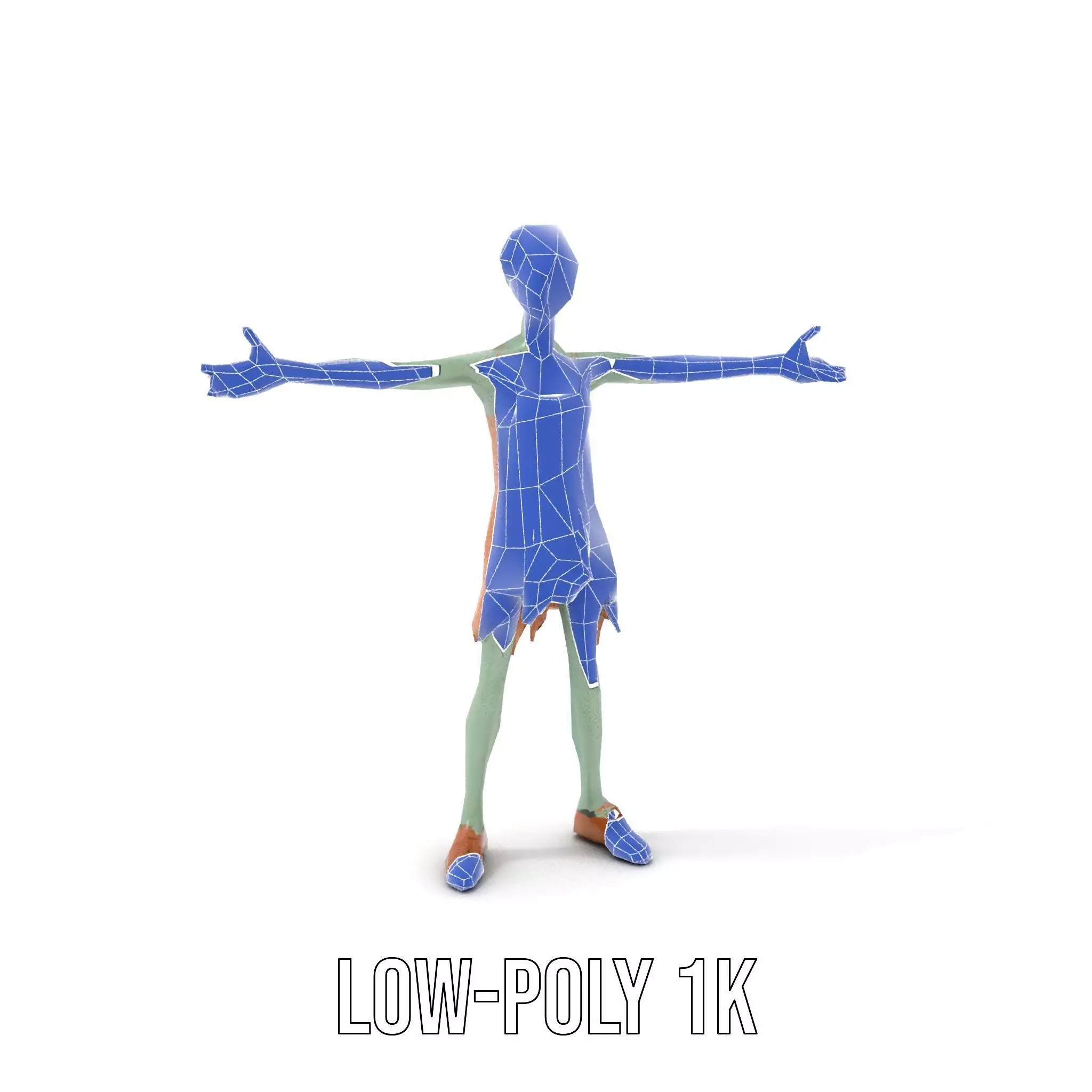 Cartoon Zombie Character model pack Low-poly 3D model_16