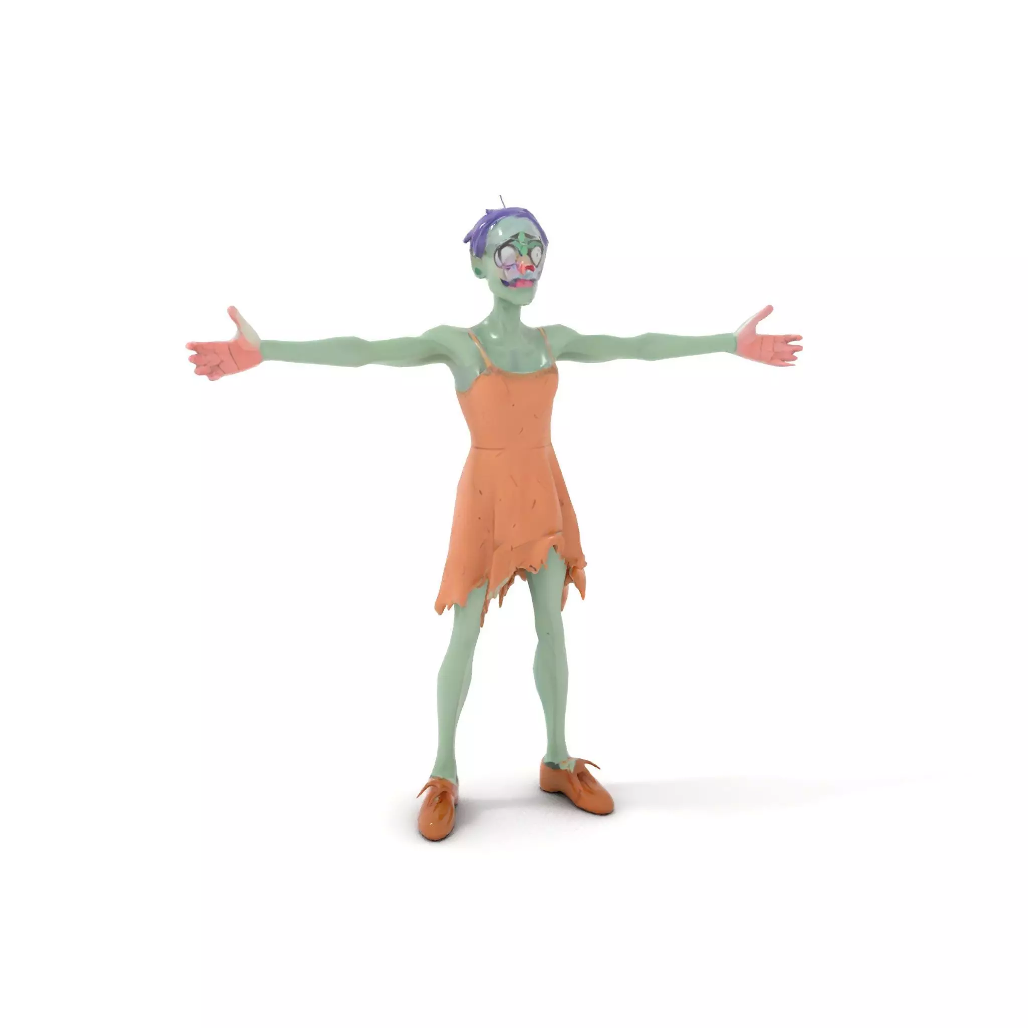 Cartoon Zombie Character model pack Low-poly 3D model_9