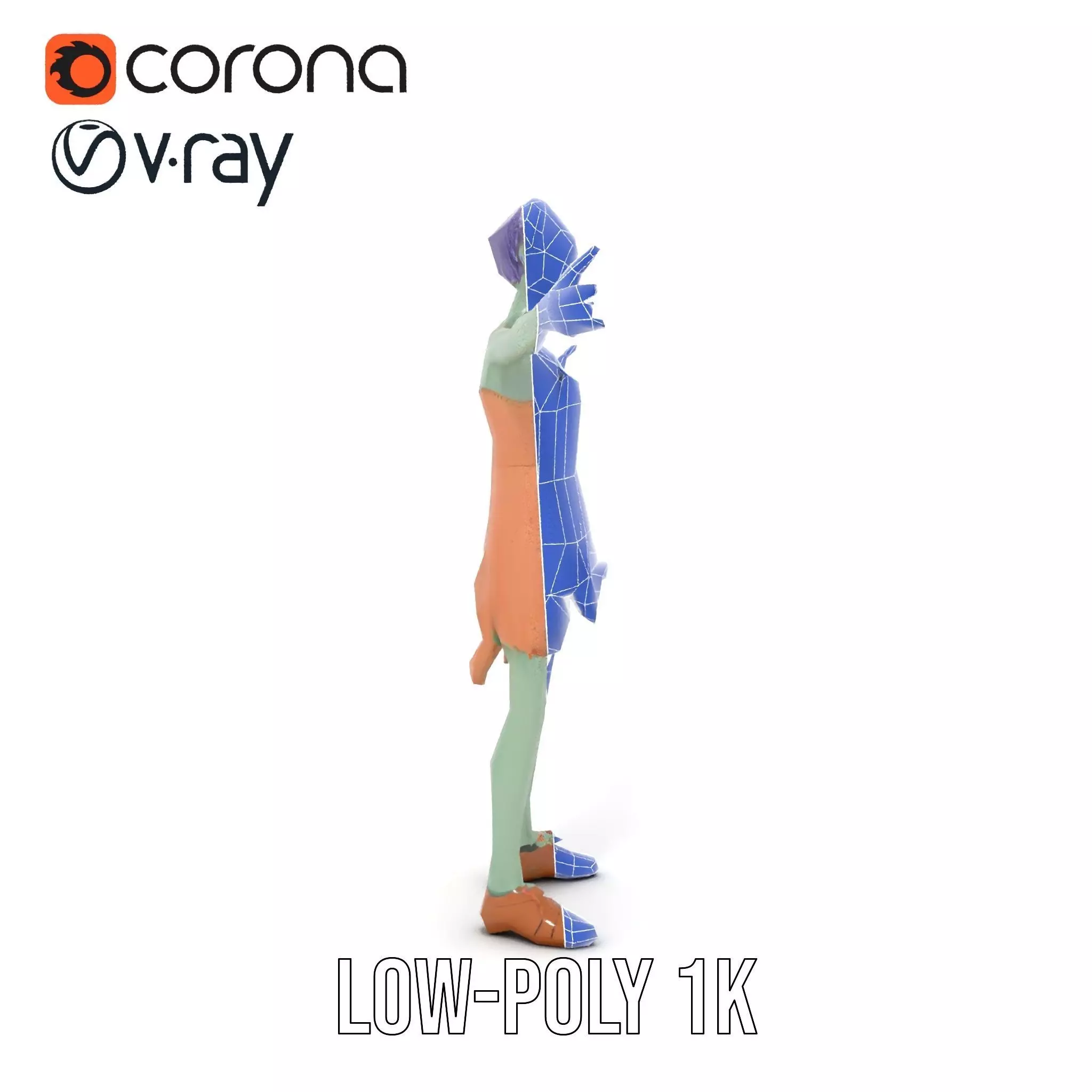 Cartoon Zombie Character model pack Low-poly 3D model_24