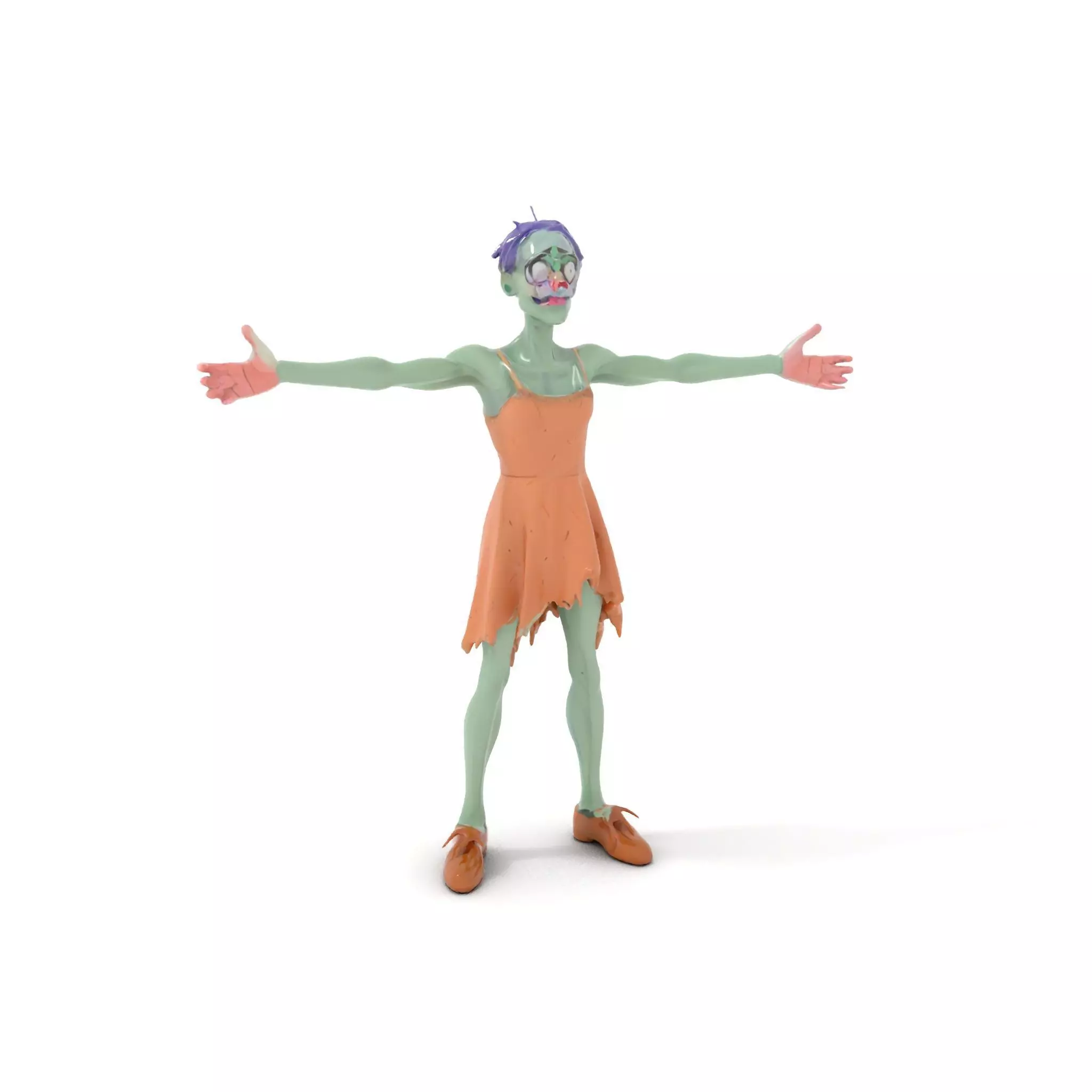 Cartoon Zombie Character model pack Low-poly 3D model_0