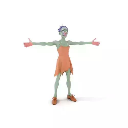 Cartoon Zombie Character model pack Low-poly 3D model