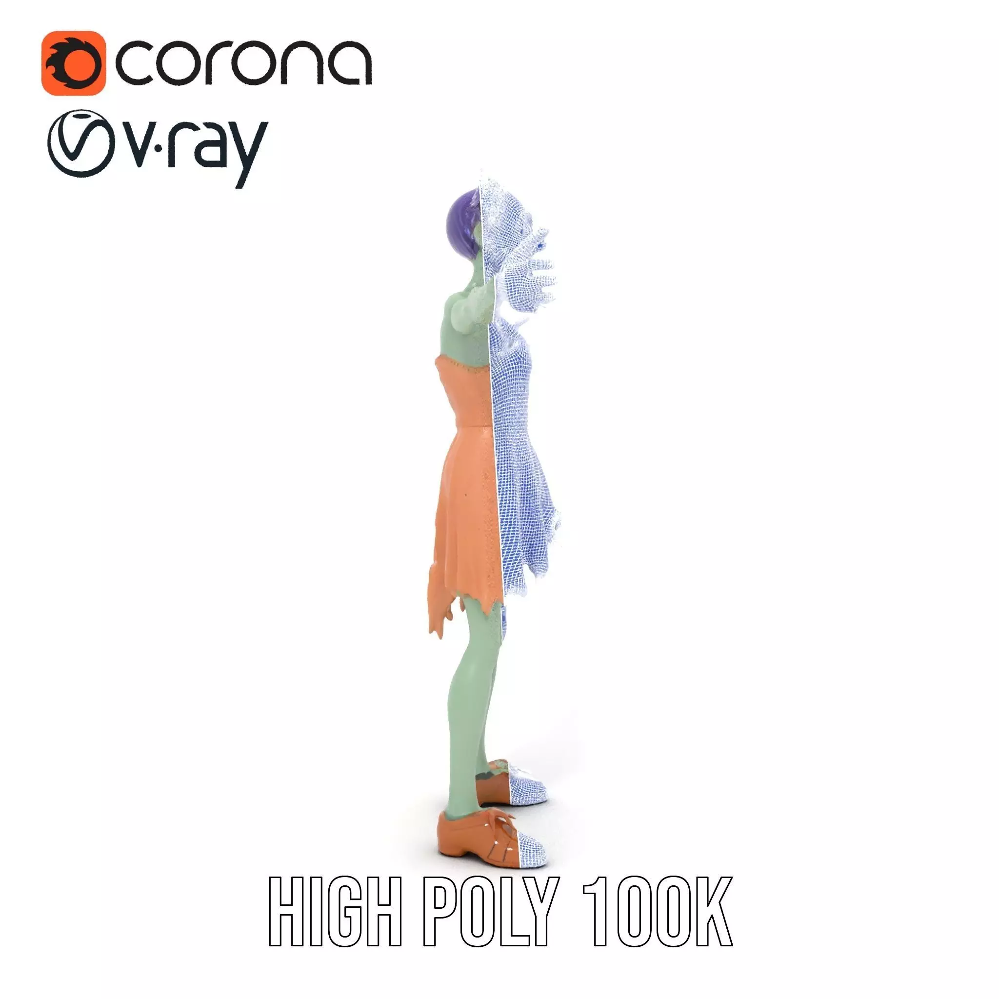 Cartoon Zombie Character model pack Low-poly 3D model_28