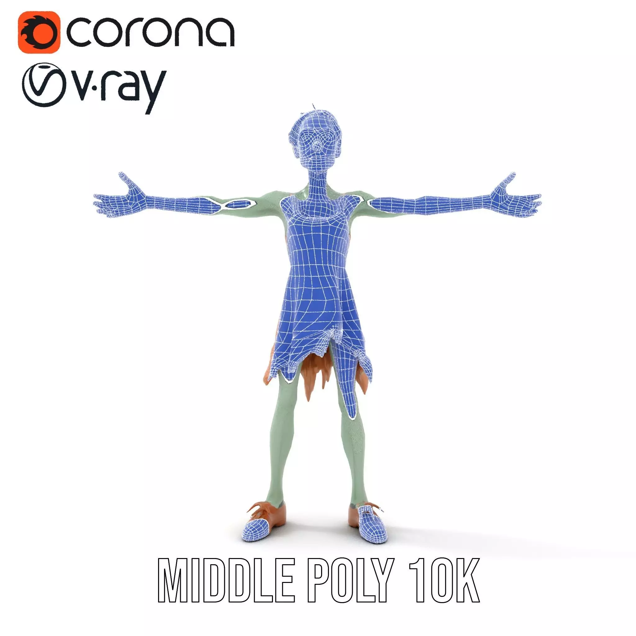 Cartoon Zombie Character model pack Low-poly 3D model_29