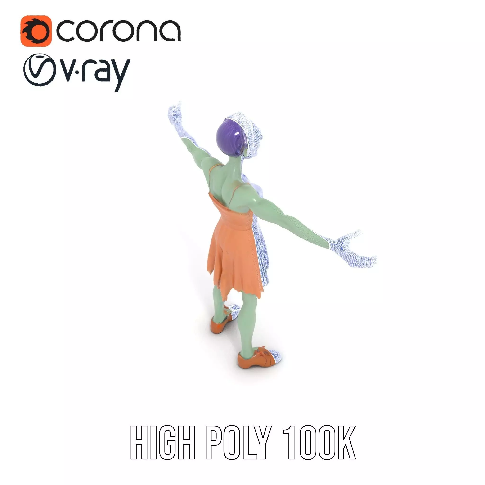 Cartoon Zombie Character model pack Low-poly 3D model_31