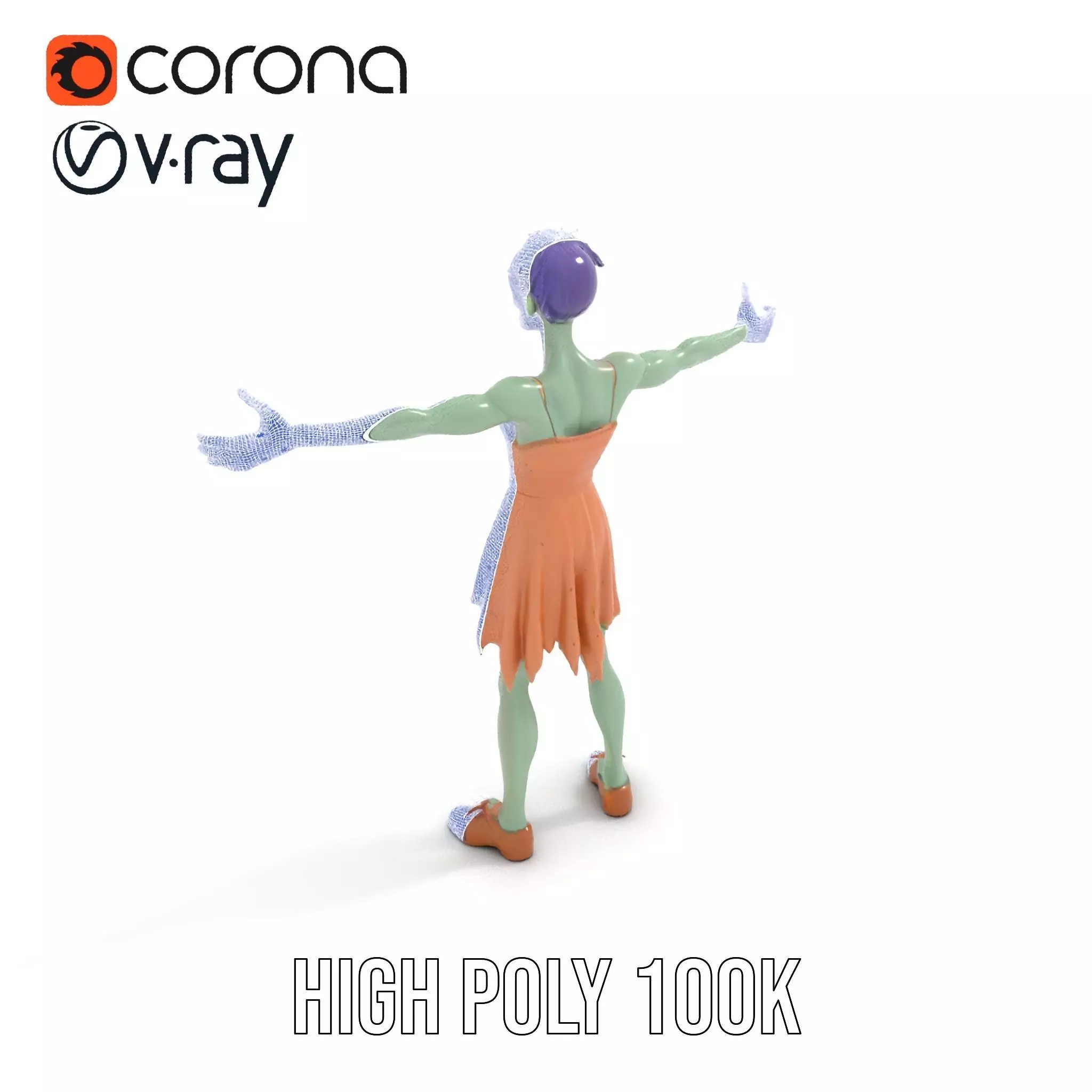 Cartoon Zombie Character model pack Low-poly 3D model_32