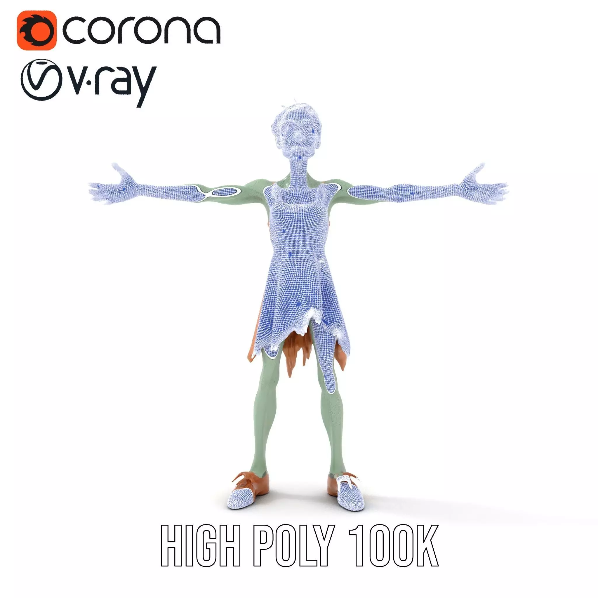 Cartoon Zombie Character model pack Low-poly 3D model_11