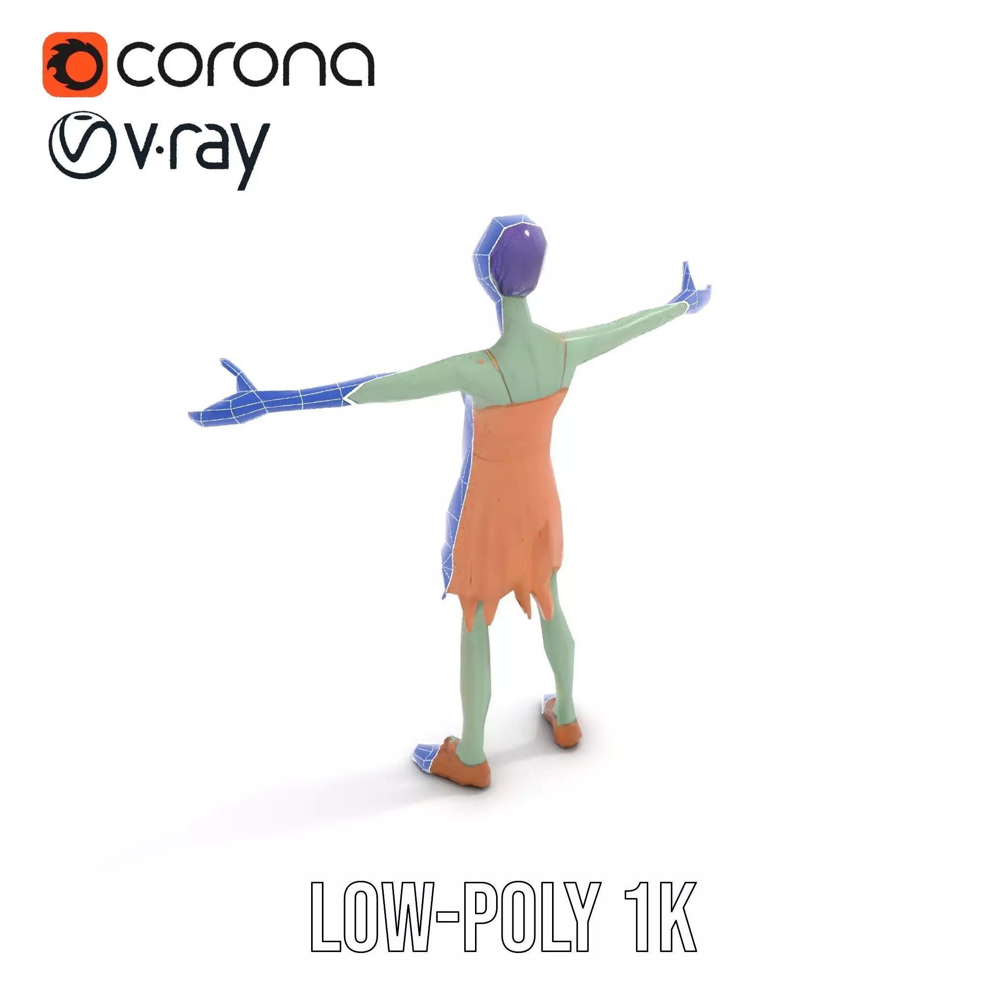 Cartoon Zombie Character model pack Low-poly 3D model_13