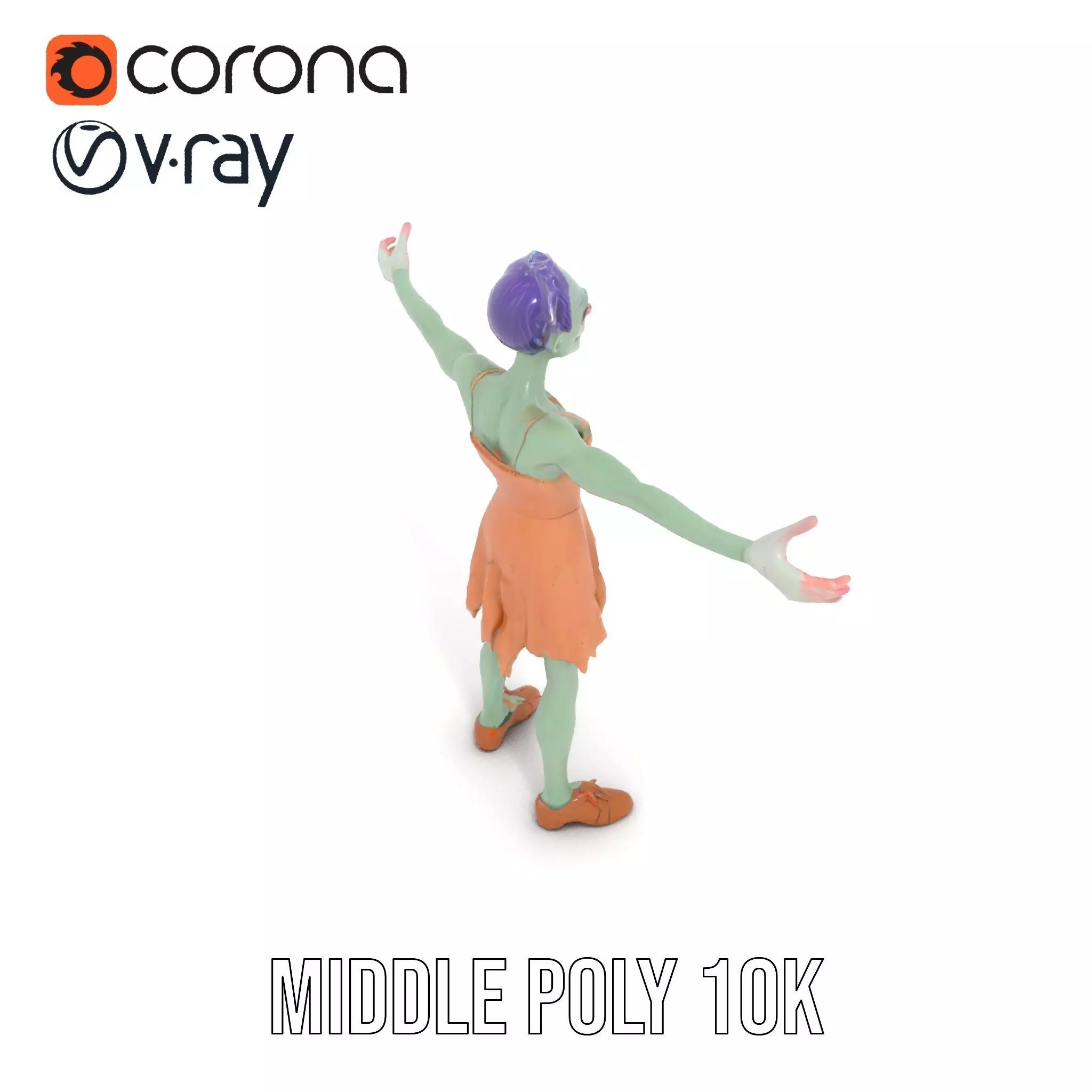 Cartoon Zombie Character model pack Low-poly 3D model_18