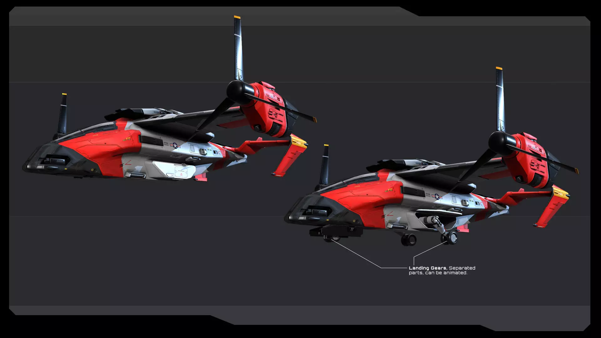 SF - VTOL Coast Guard Low-poly 3D model_9