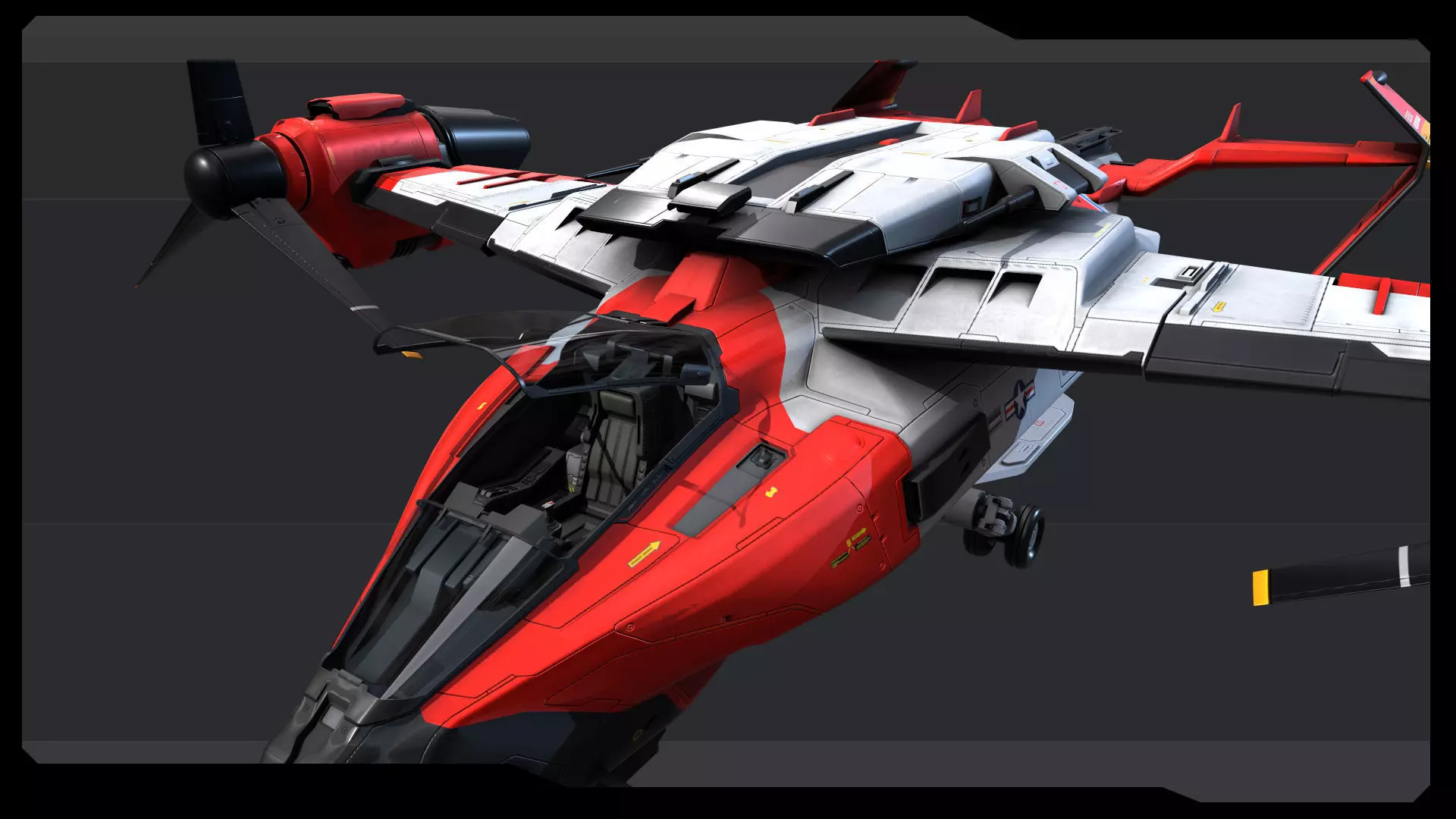 SF - VTOL Coast Guard Low-poly 3D model_7