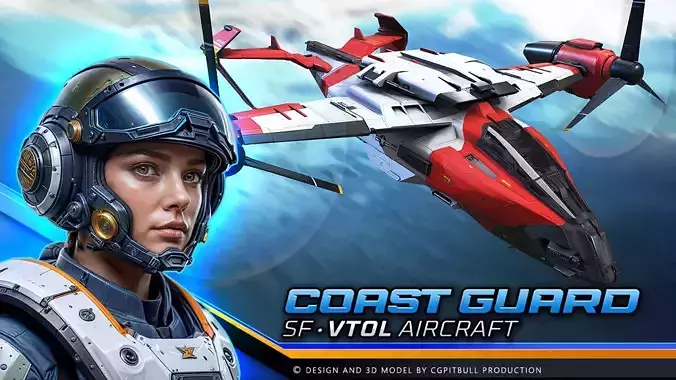 SF - VTOL Coast Guard Low-poly 3D model SF - VTOL Coast Guard Low-poly 3D model