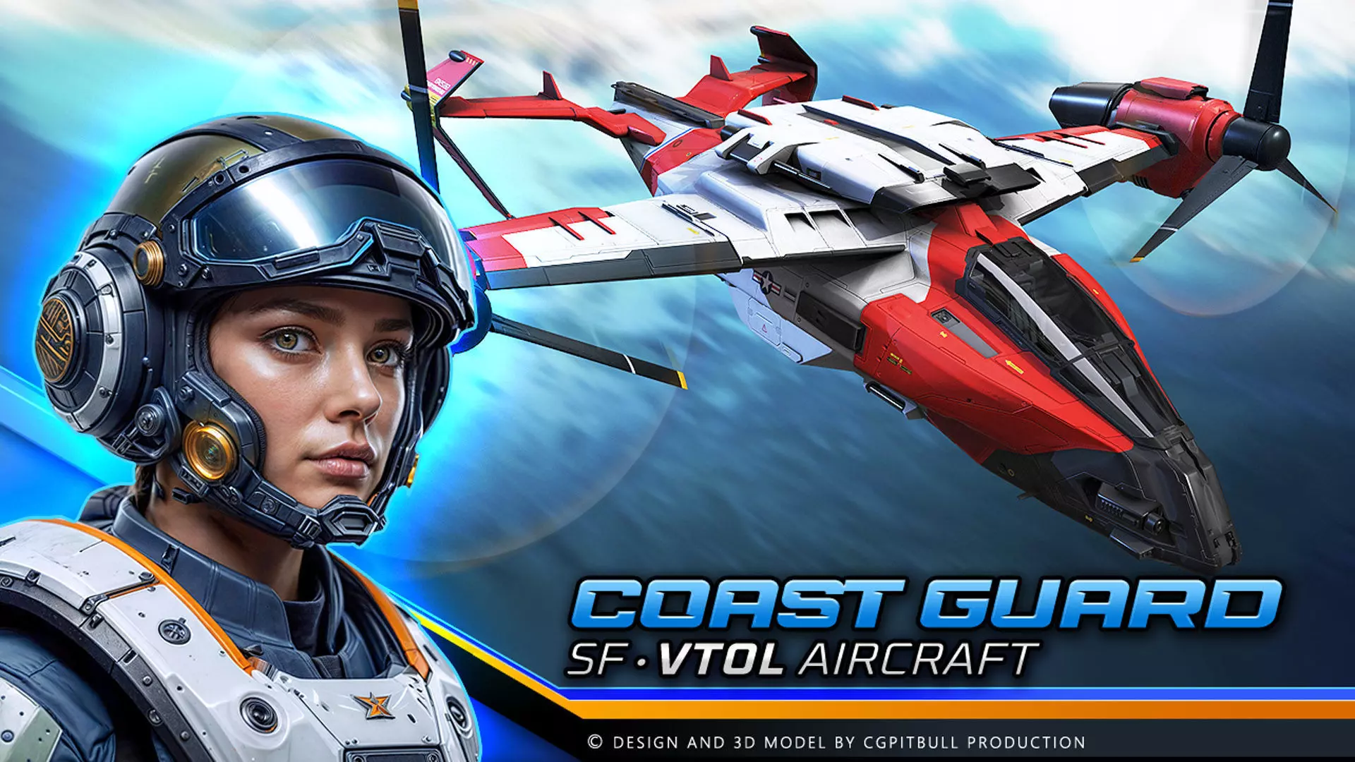 SF - VTOL Coast Guard Low-poly 3D model_0