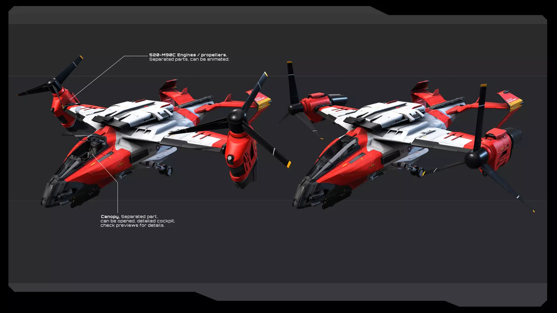 SF - VTOL Coast Guard Low-poly 3D model_5