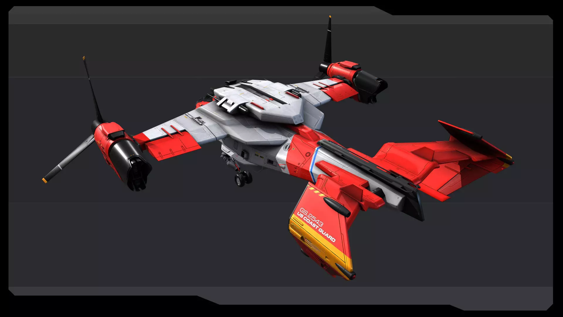 SF - VTOL Coast Guard Low-poly 3D model_10