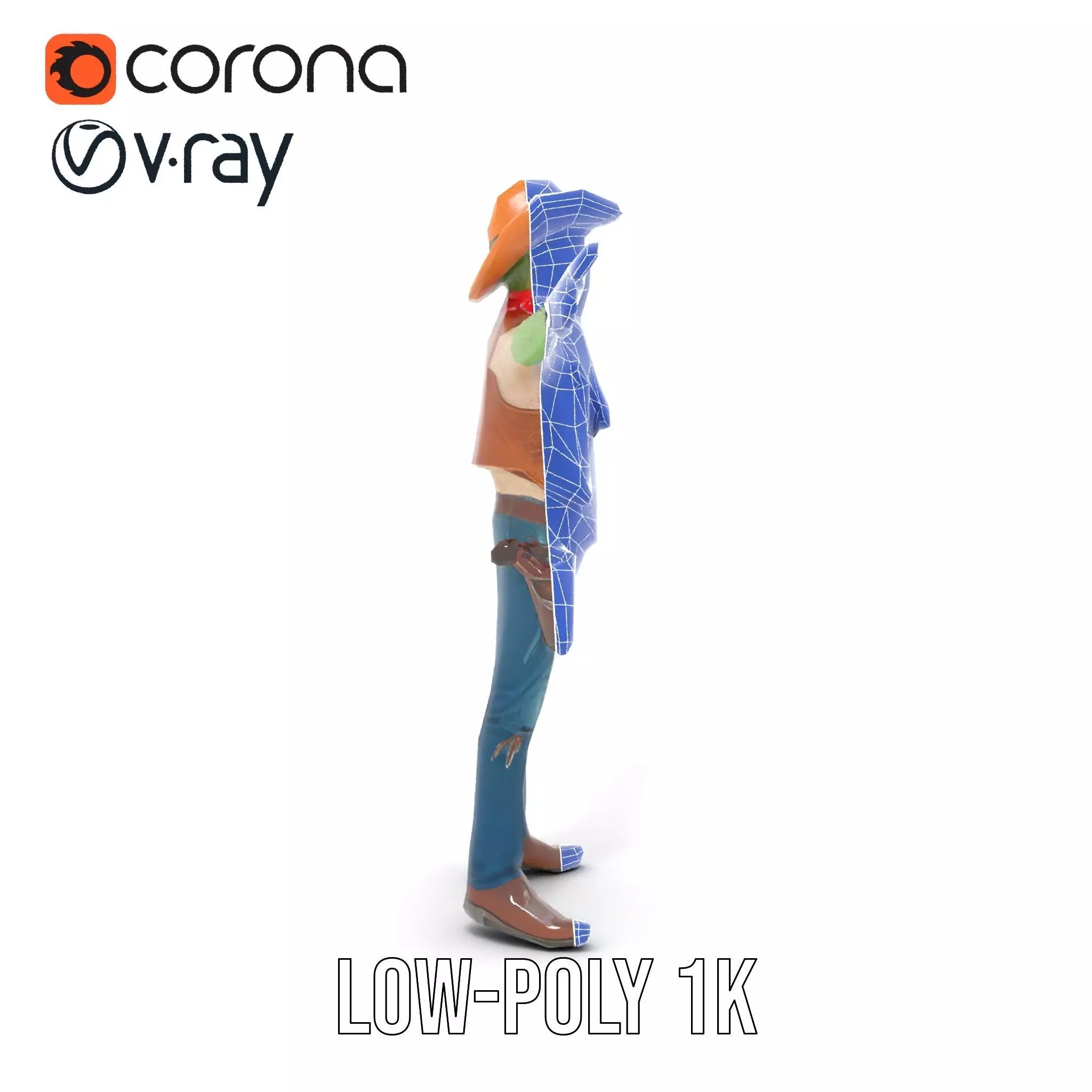 Cowboy Zombie model pack Low-poly 3D model_25