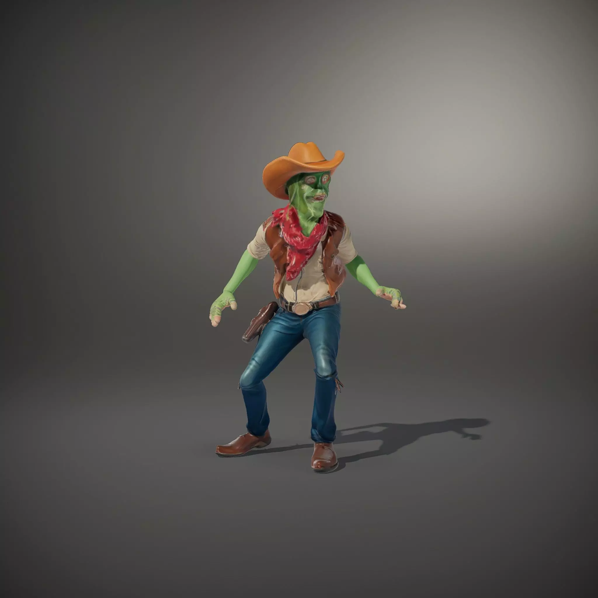 Cowboy Zombie model pack Low-poly 3D model_34