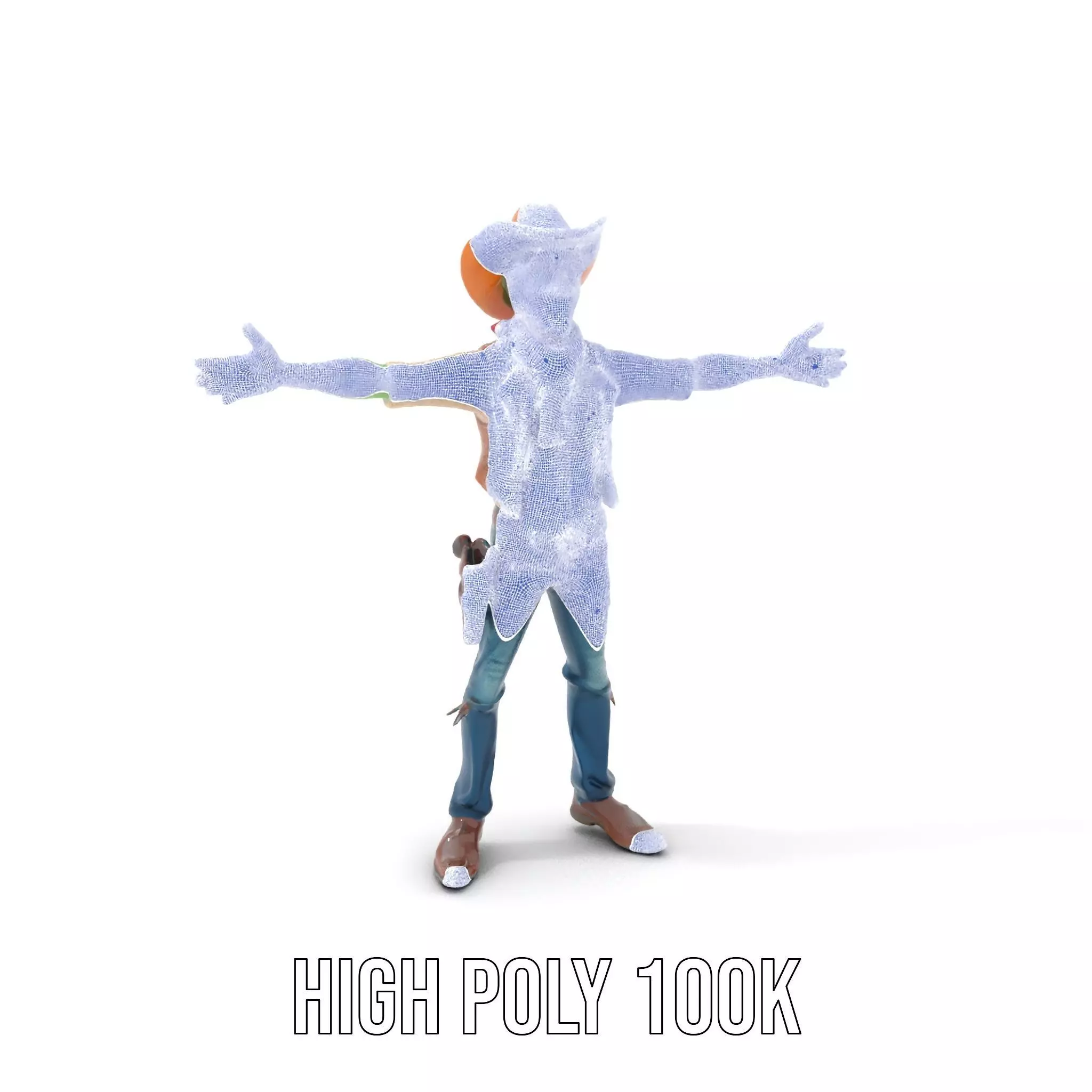 Cowboy Zombie model pack Low-poly 3D model_4