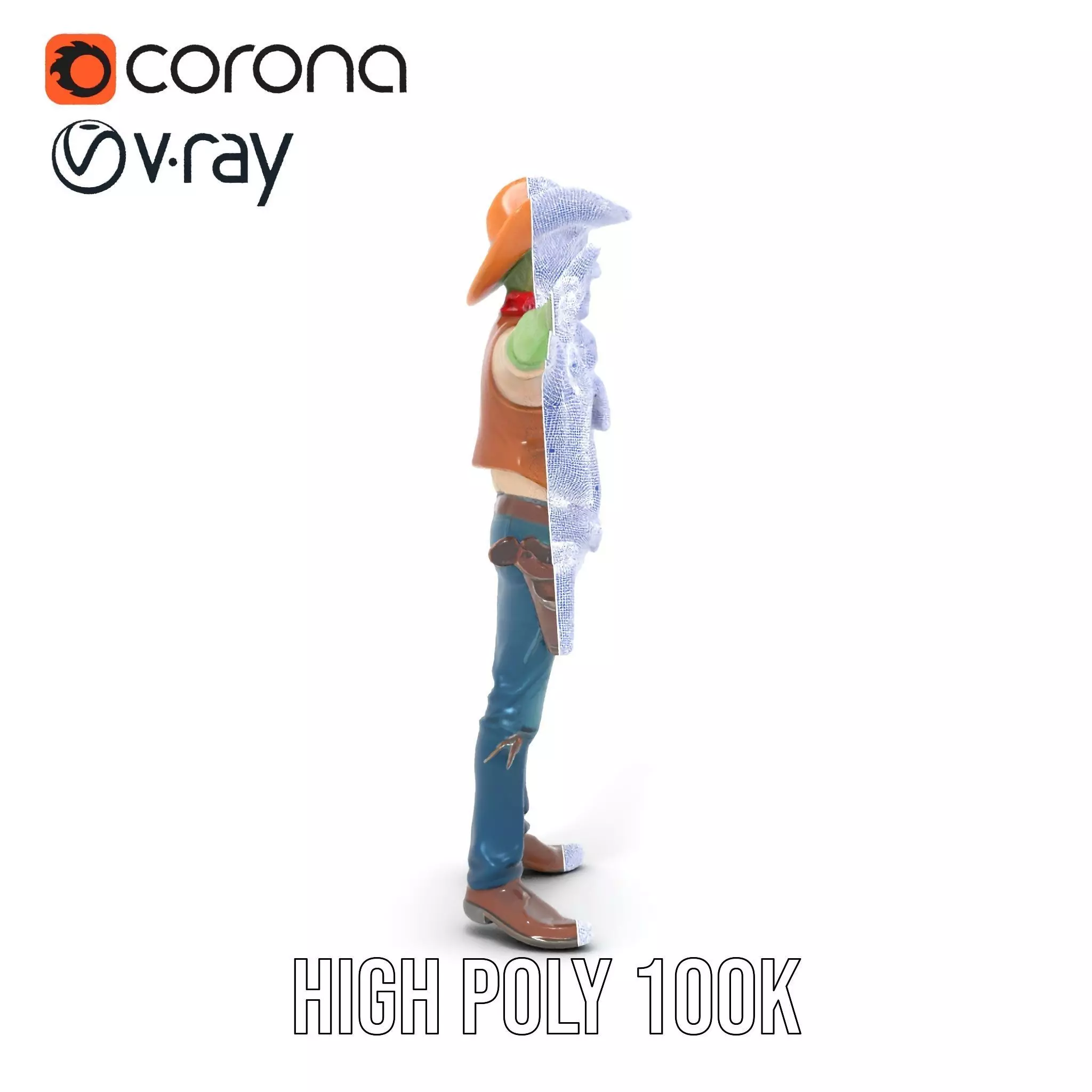 Cowboy Zombie model pack Low-poly 3D model_26