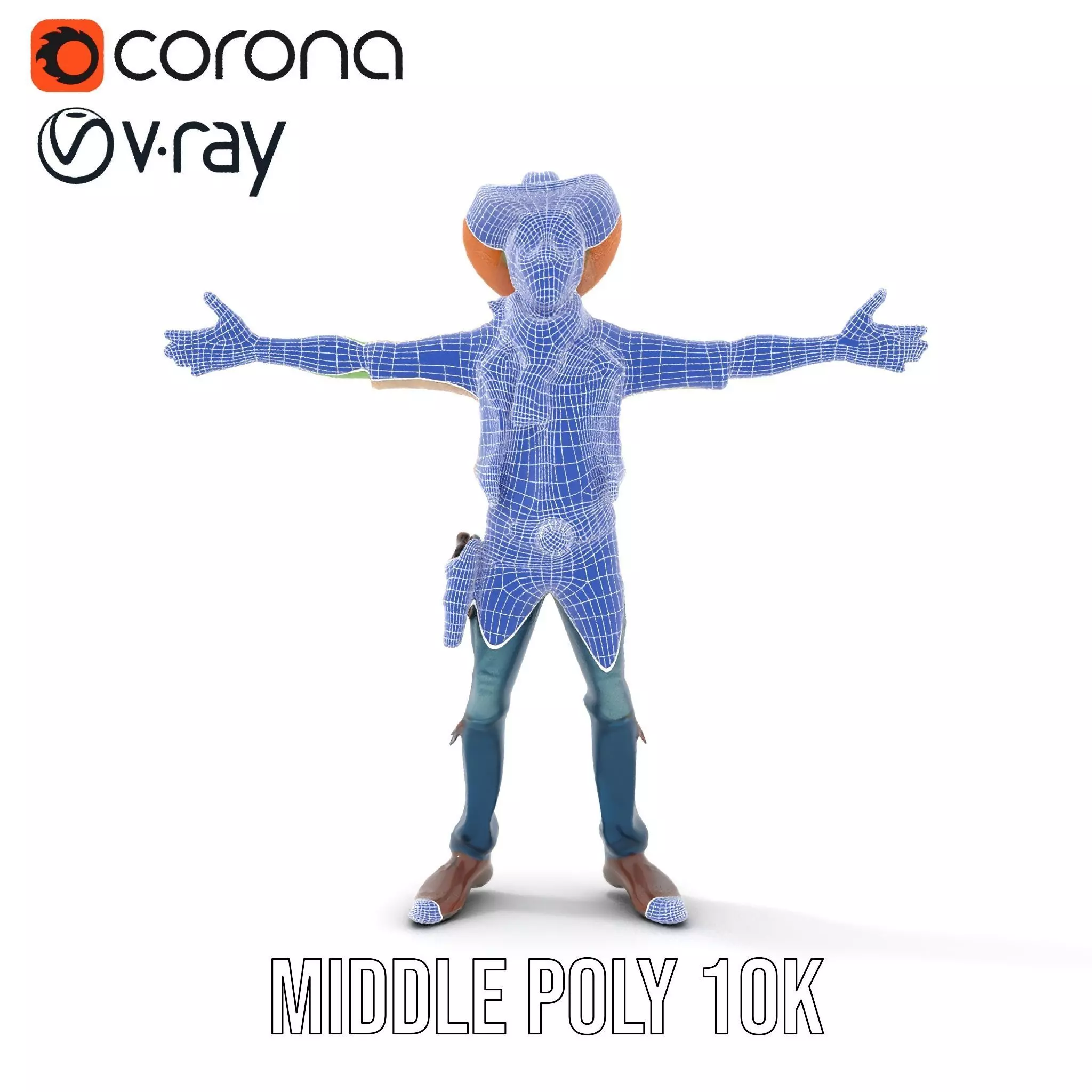 Cowboy Zombie model pack Low-poly 3D model_18