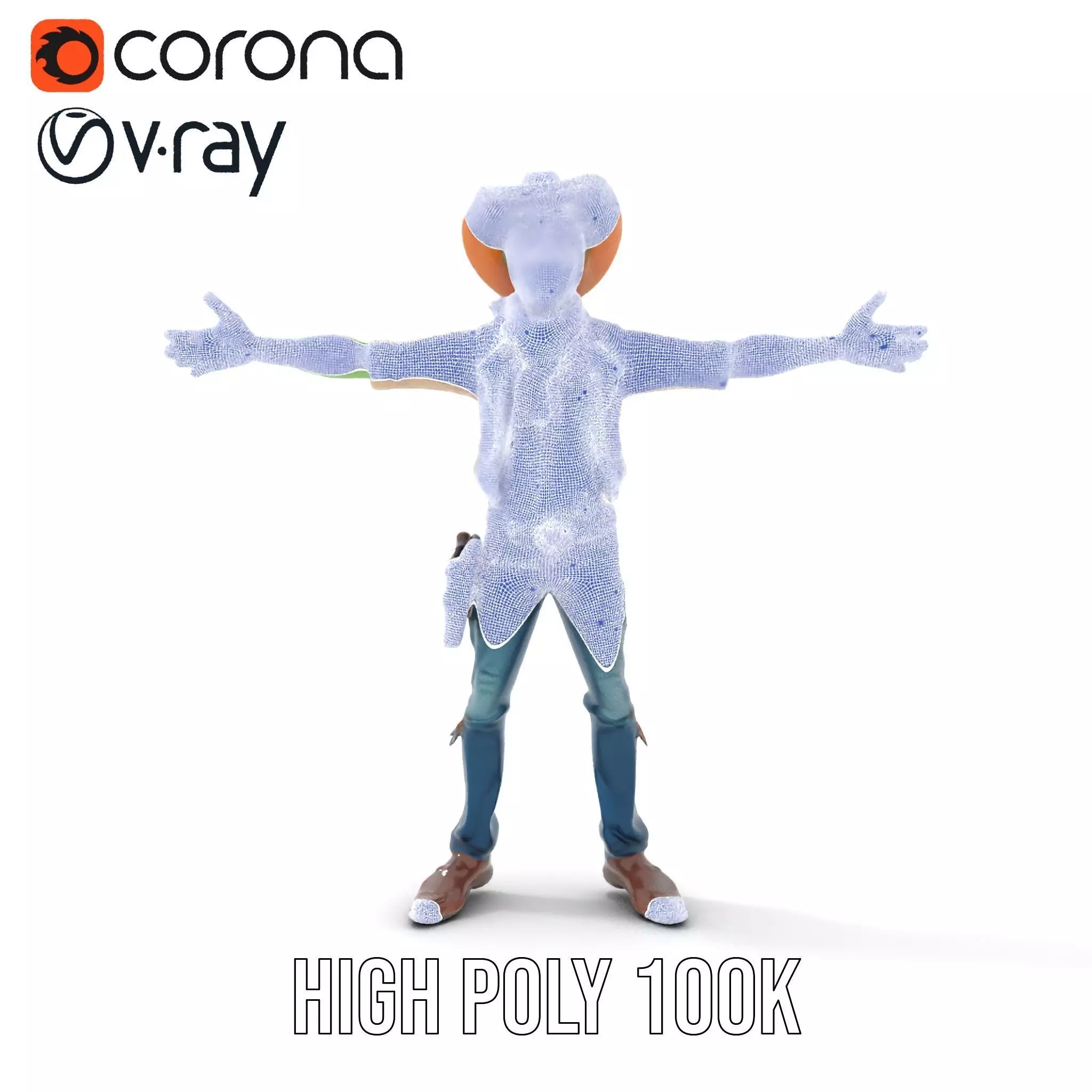 Cowboy Zombie model pack Low-poly 3D model_20