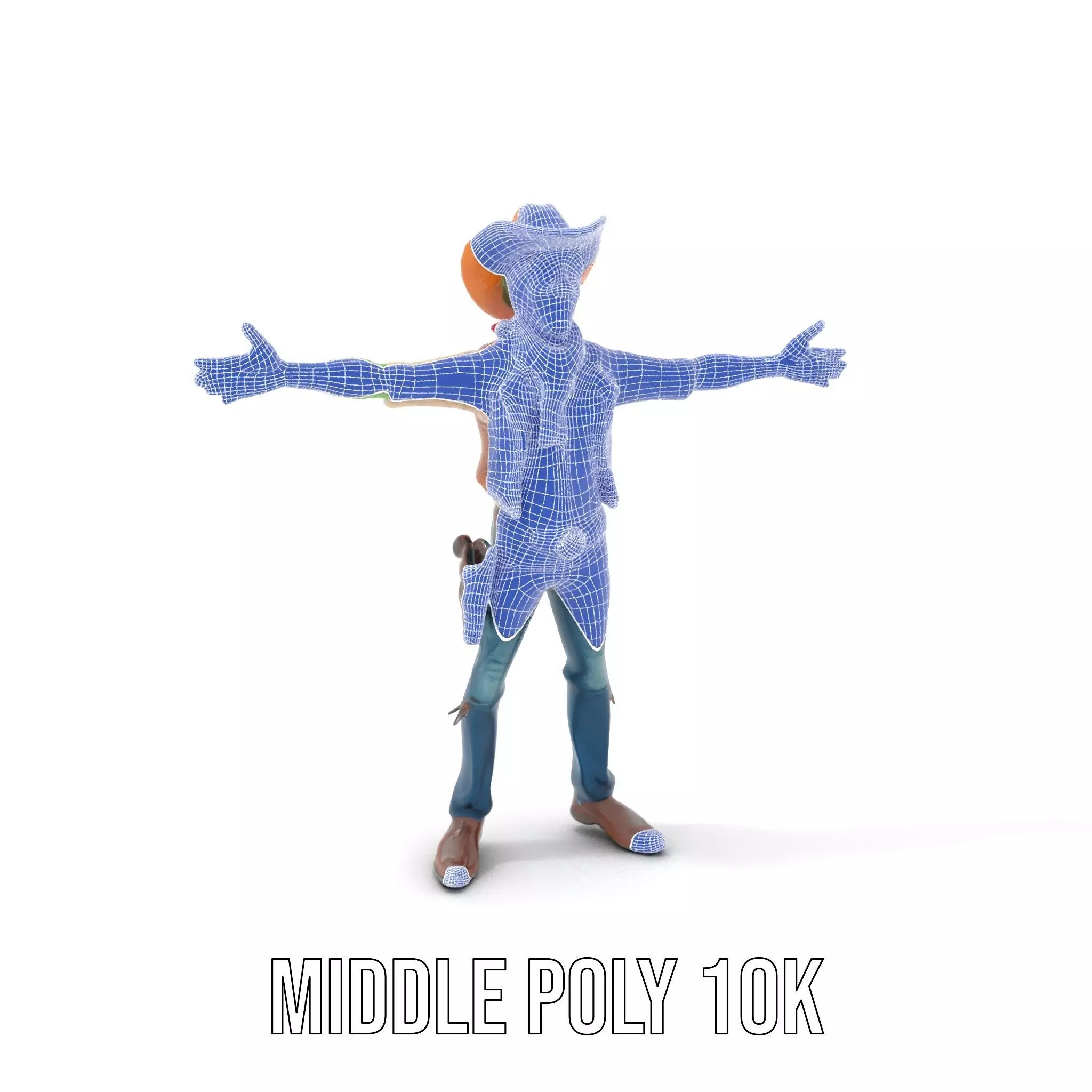 Cowboy Zombie model pack Low-poly 3D model_9