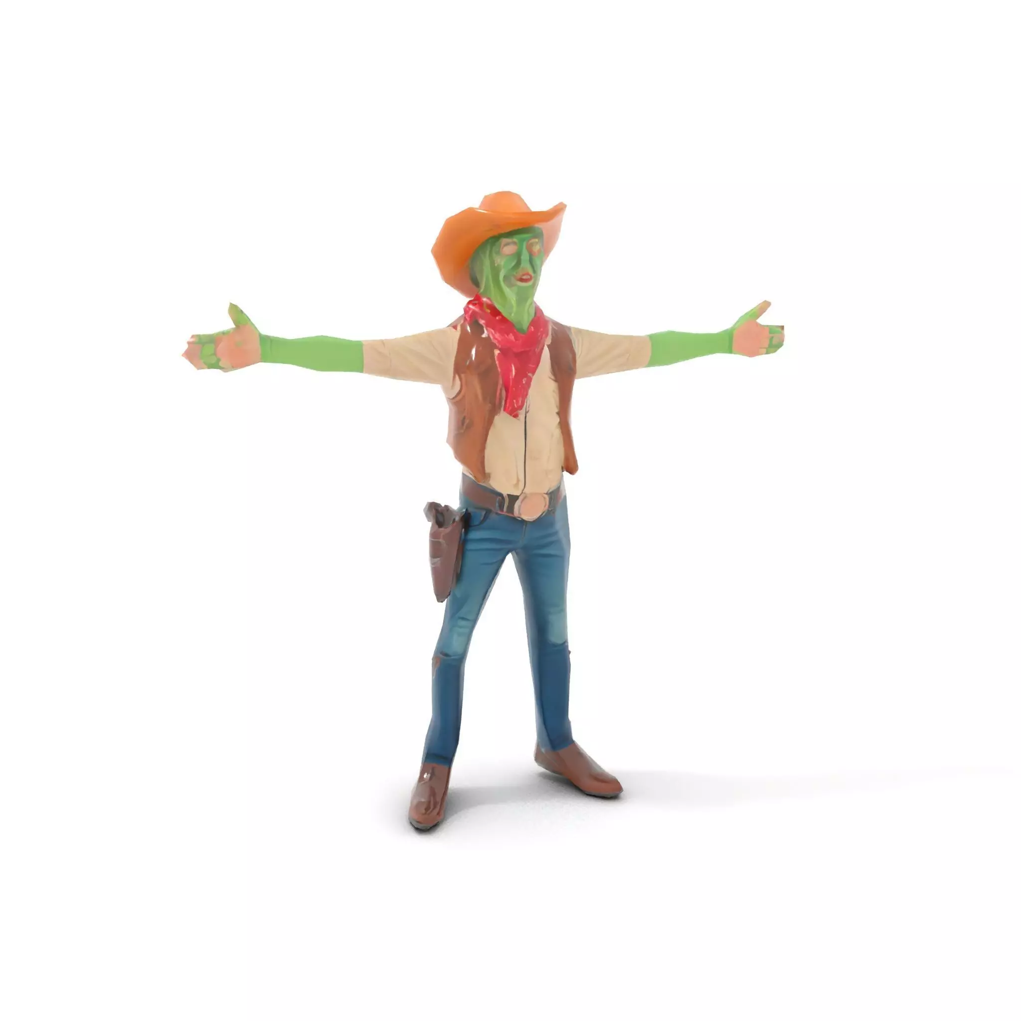 Cowboy Zombie model pack Low-poly 3D model_13