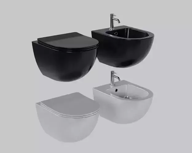 Wall hung toilets and bidet