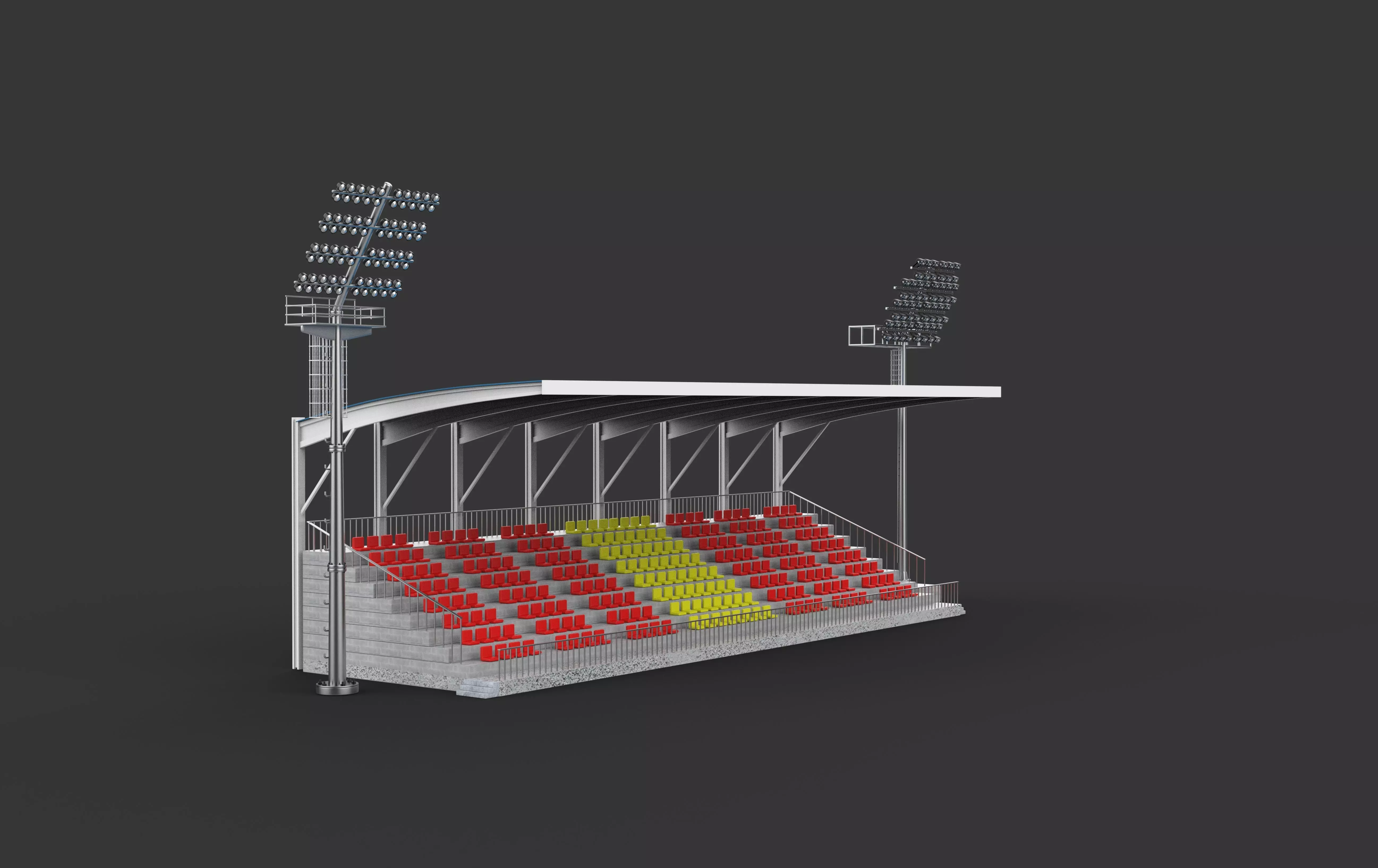 Grandstand with light 3D model_10