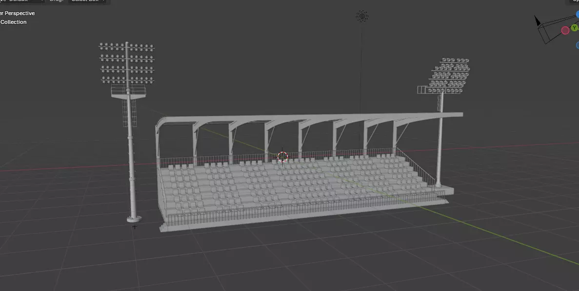 Grandstand with light 3D model_22