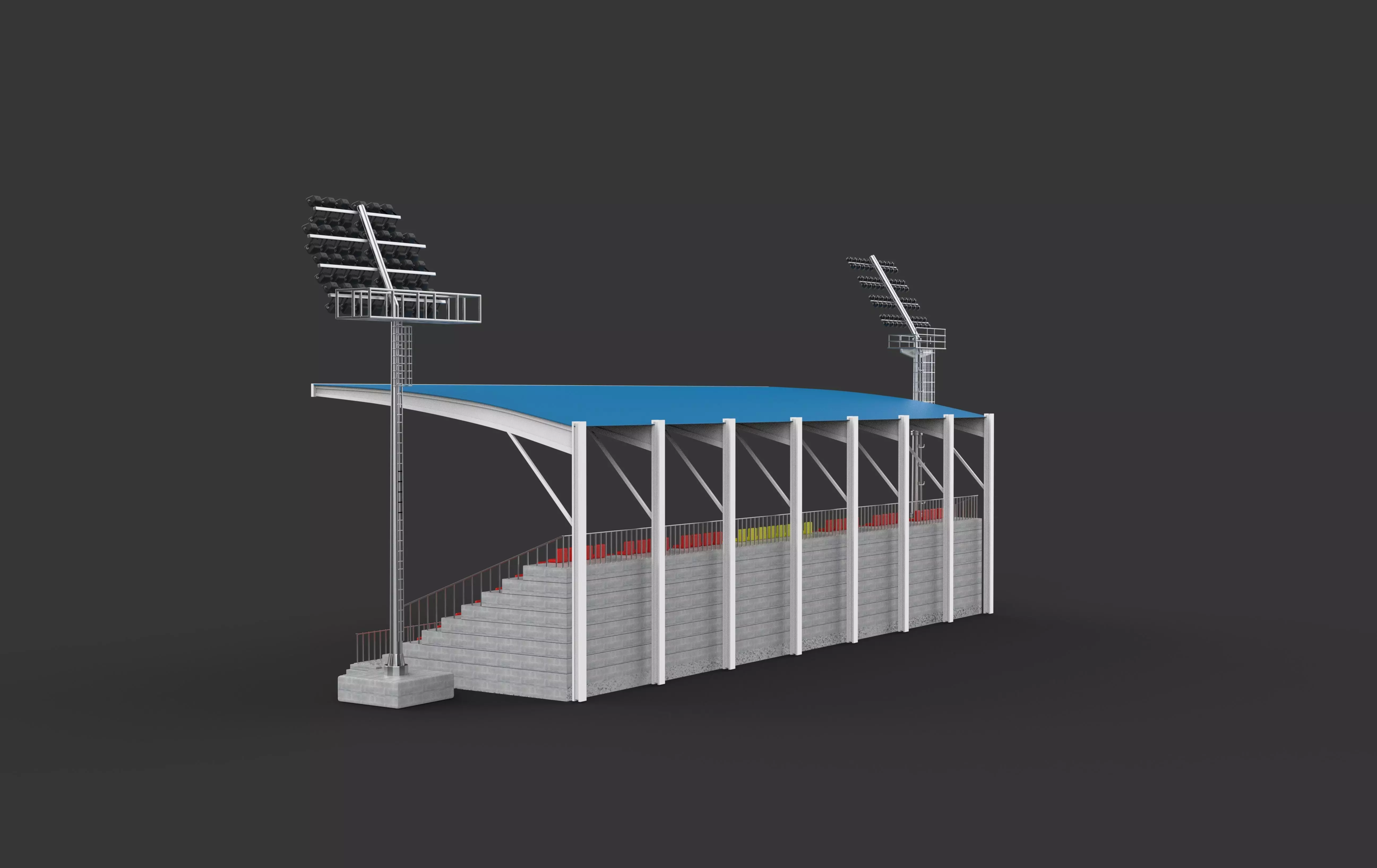 Grandstand with light 3D model_9