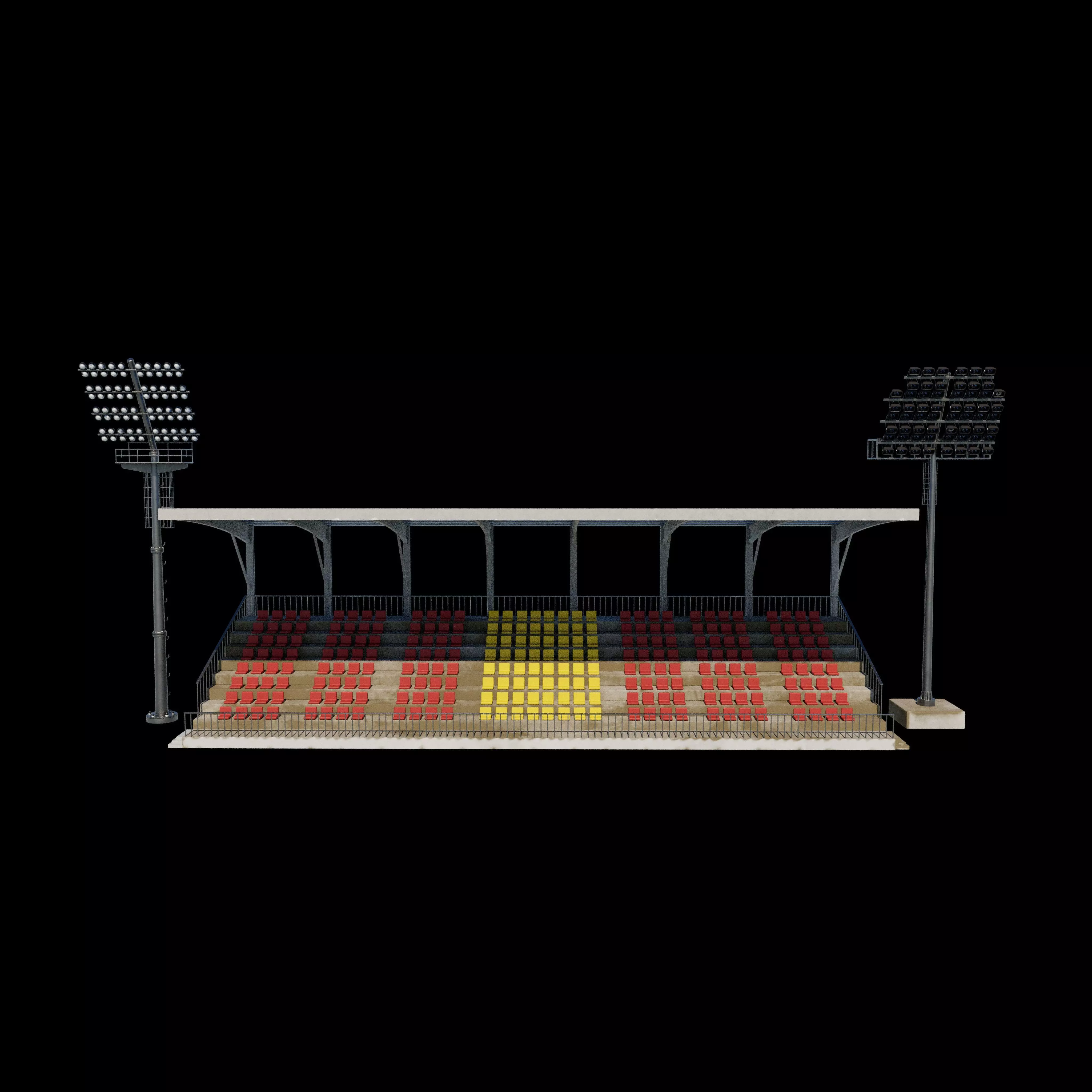 Grandstand with light 3D model_0