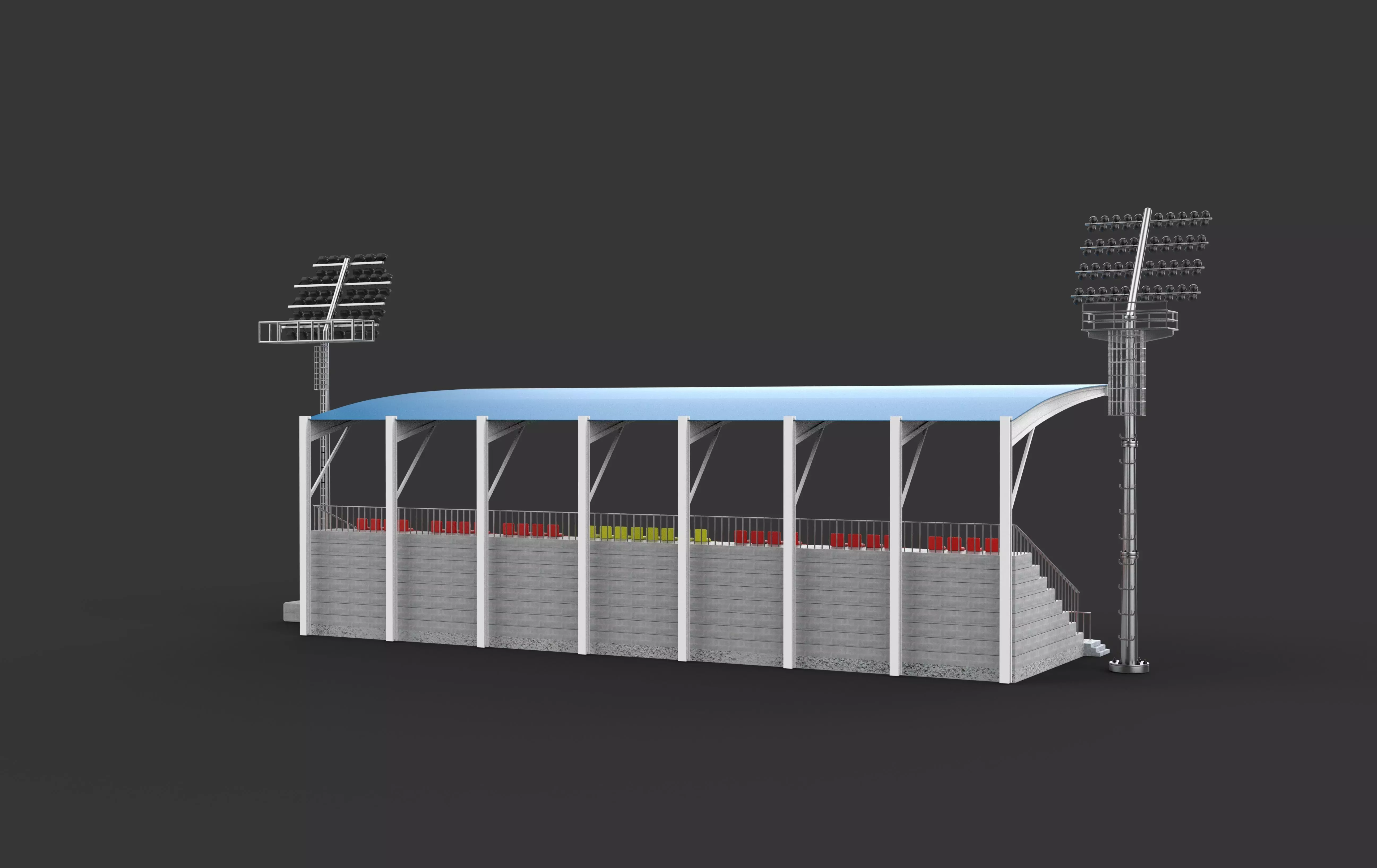 Grandstand with light 3D model_8