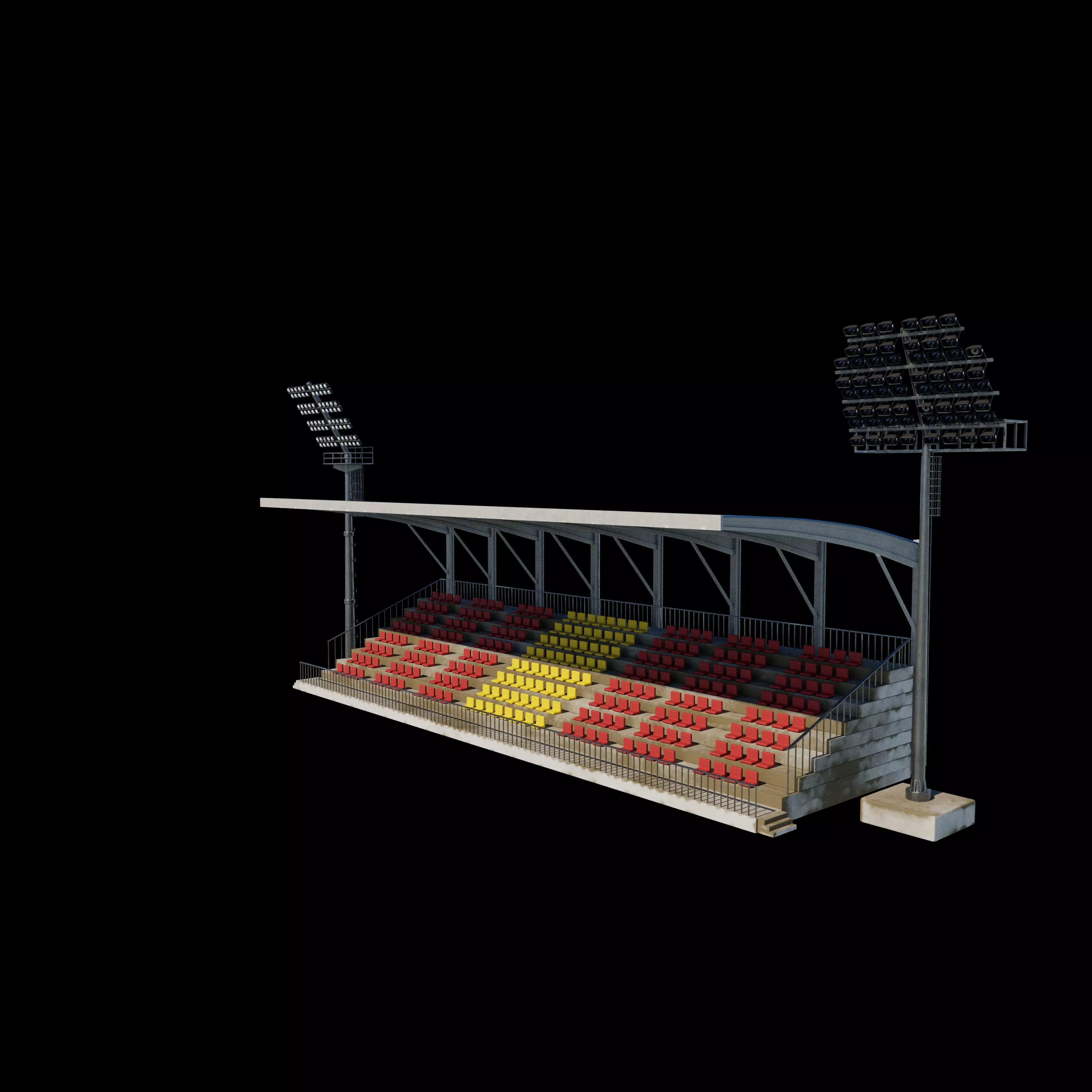Grandstand with light 3D model_4