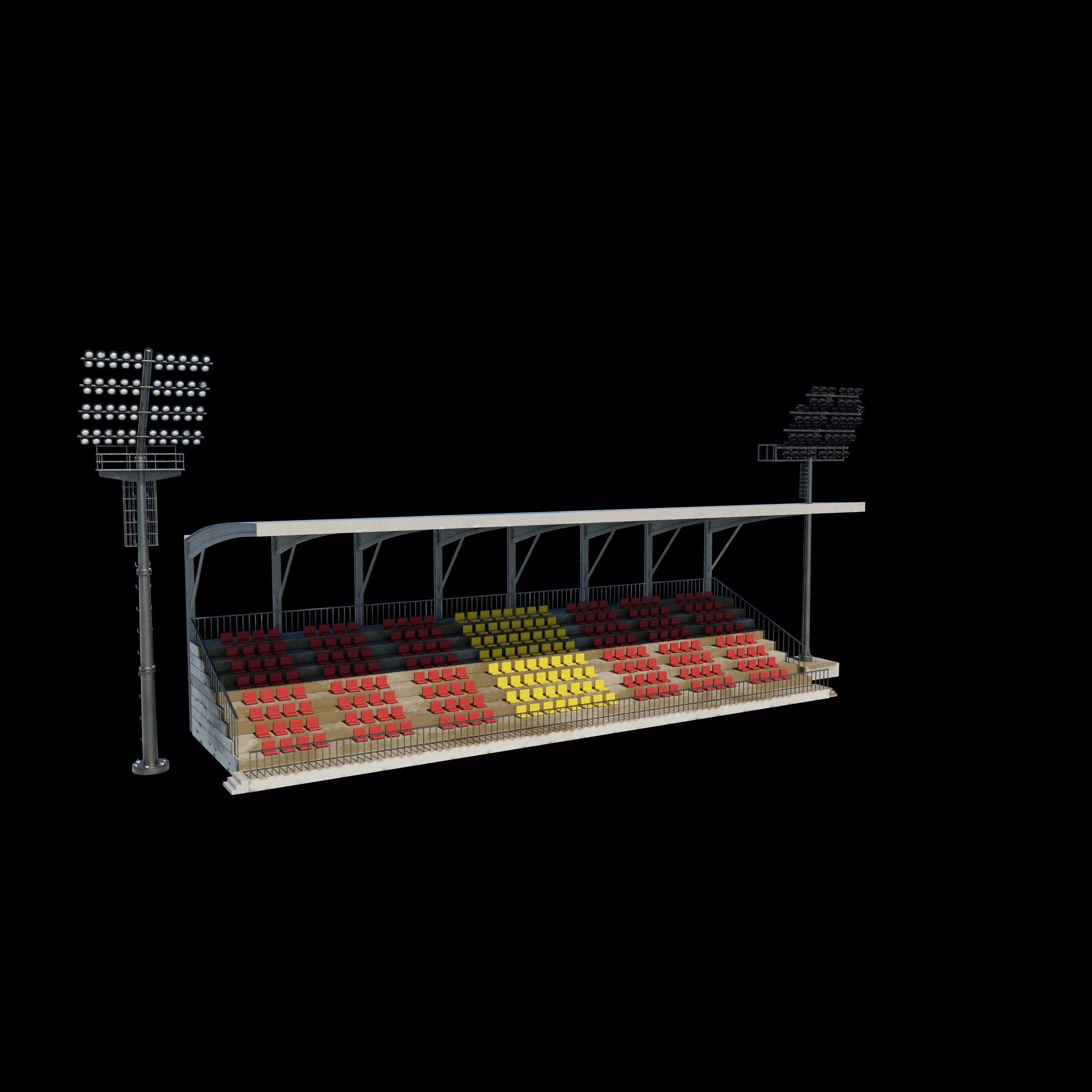 Grandstand with light 3D model_2
