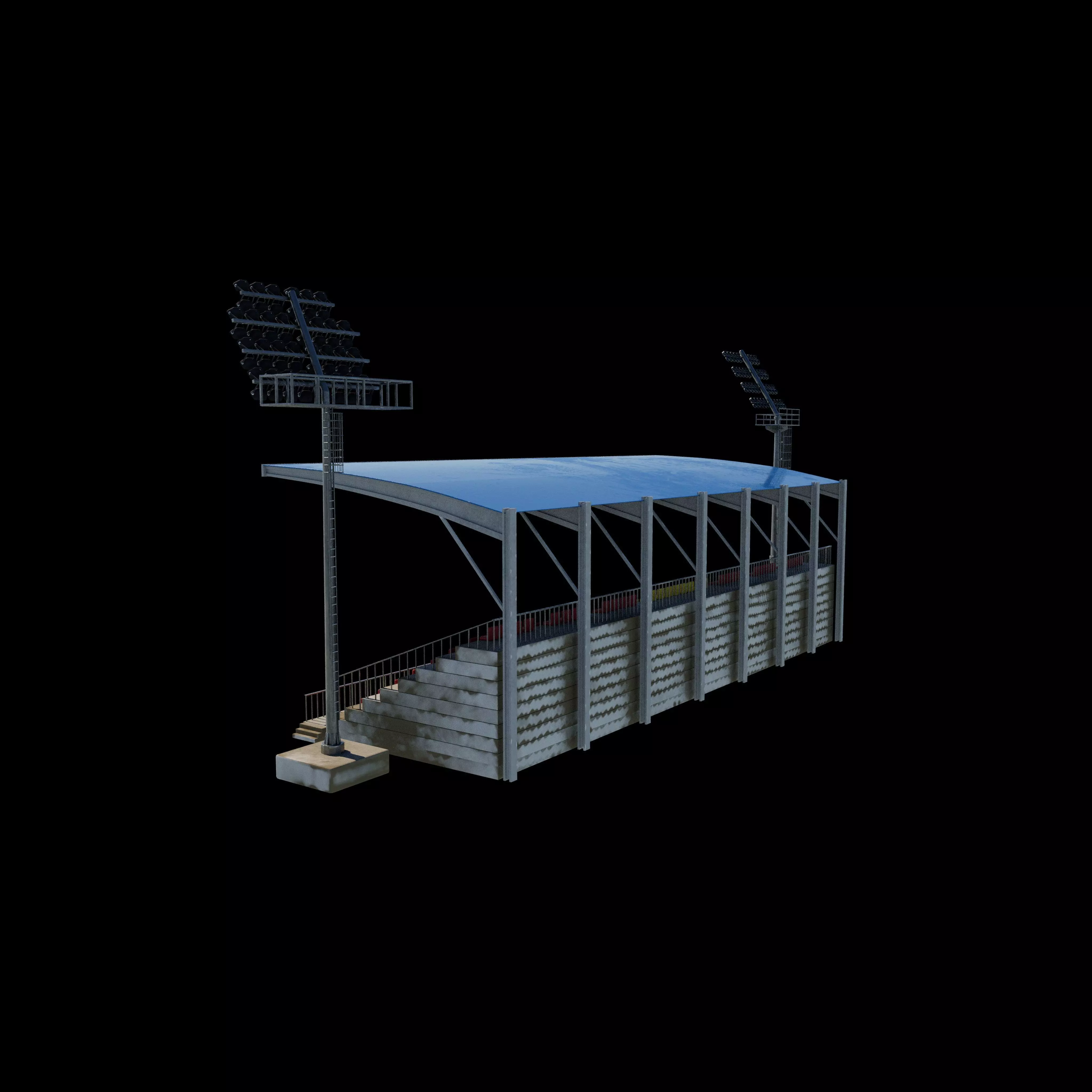Grandstand with light 3D model_7