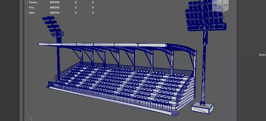 Grandstand with light 3D model_21