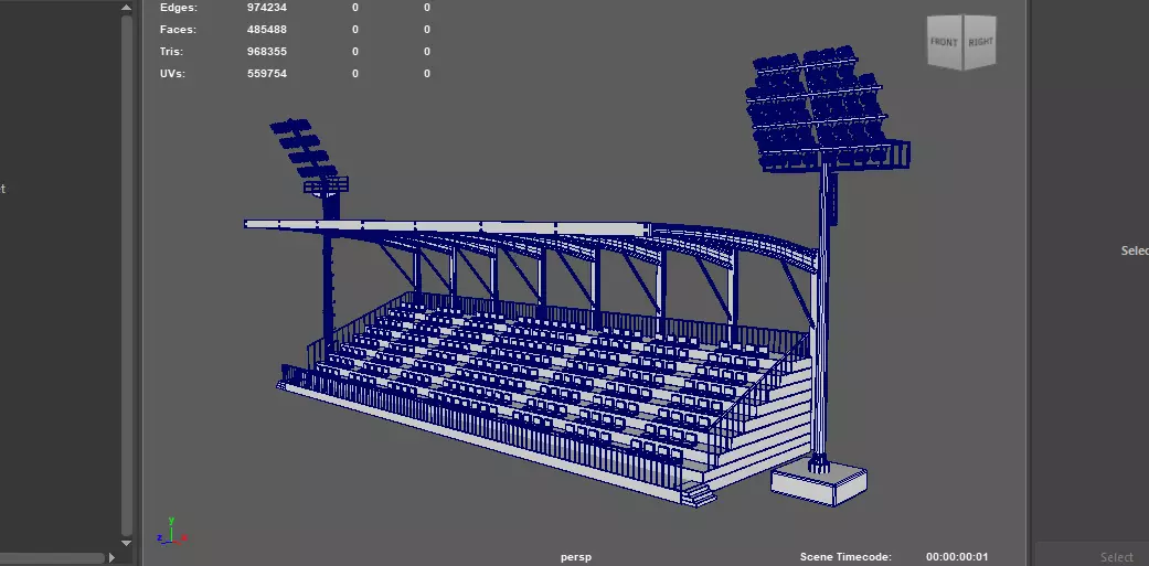 Grandstand with light 3D model_23