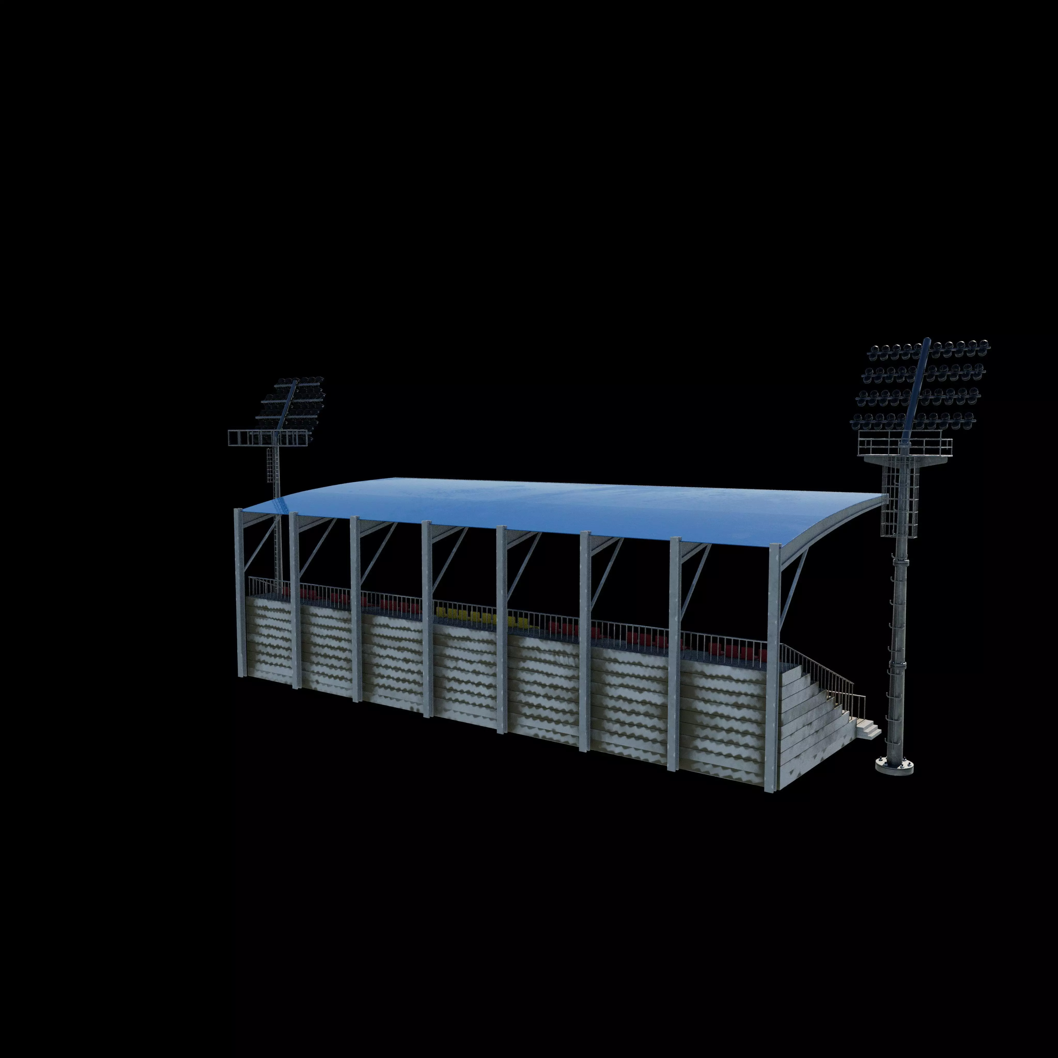 Grandstand with light 3D model_5