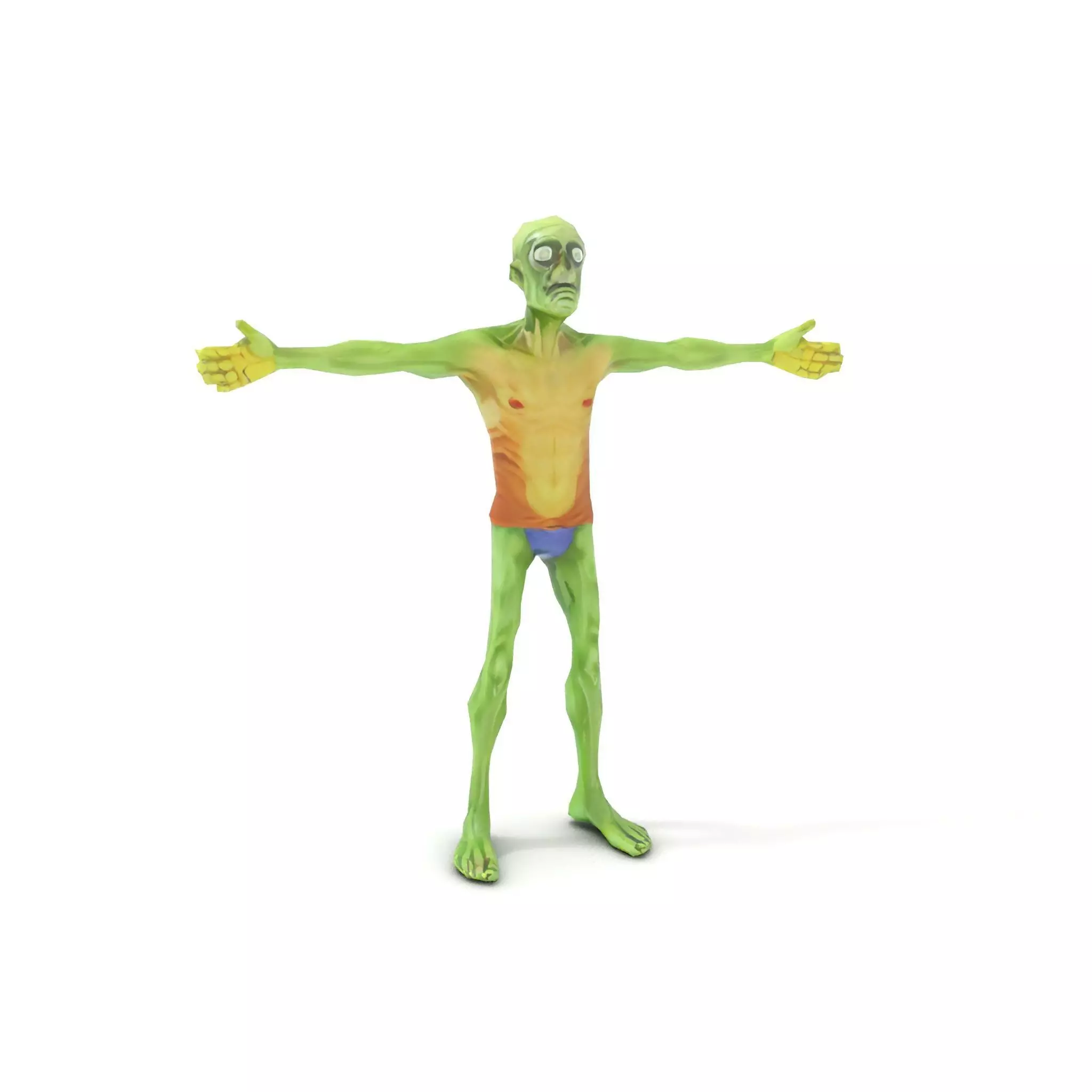 Green Zombie Character model pack Low-poly 3D model_16