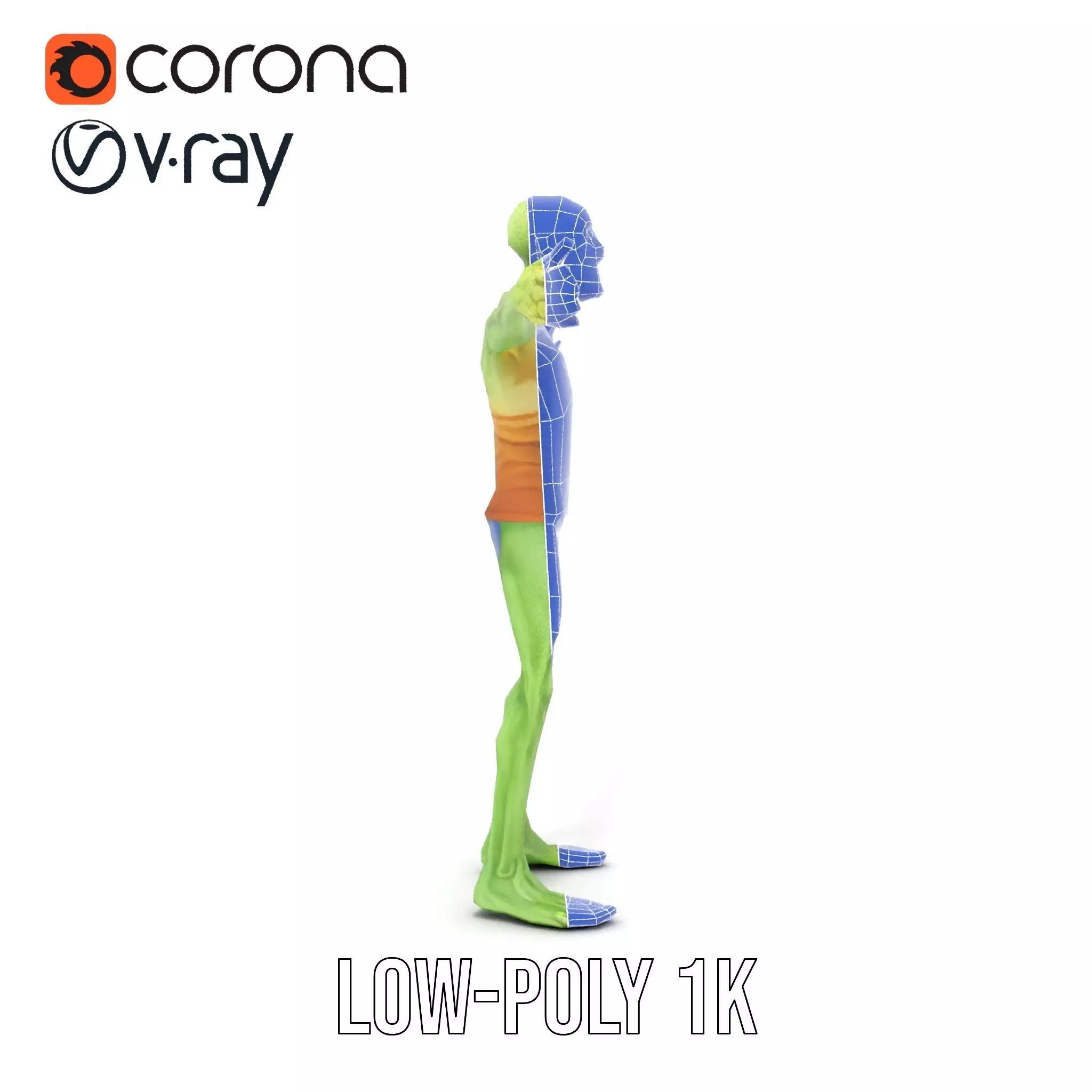 Green Zombie Character model pack Low-poly 3D model_27